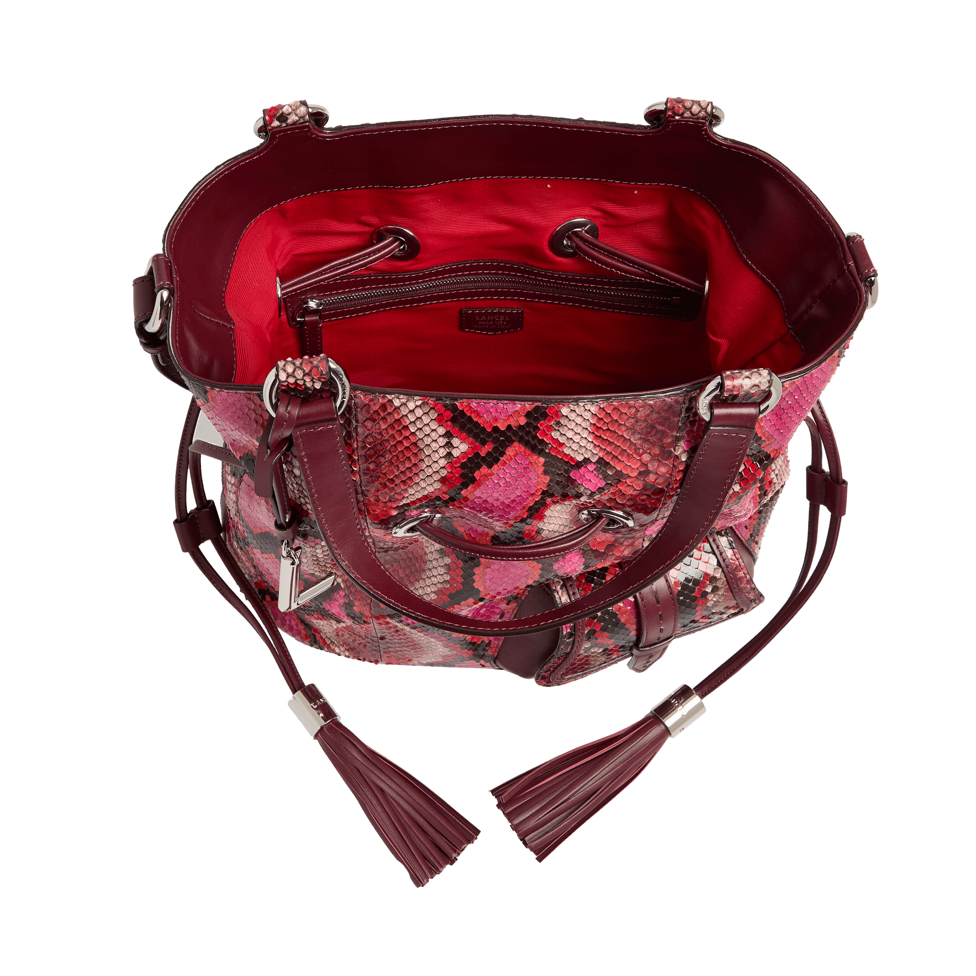 Emmertas Premier Flirt capsule 150 jaar in python en runderleer LANCEL Rood