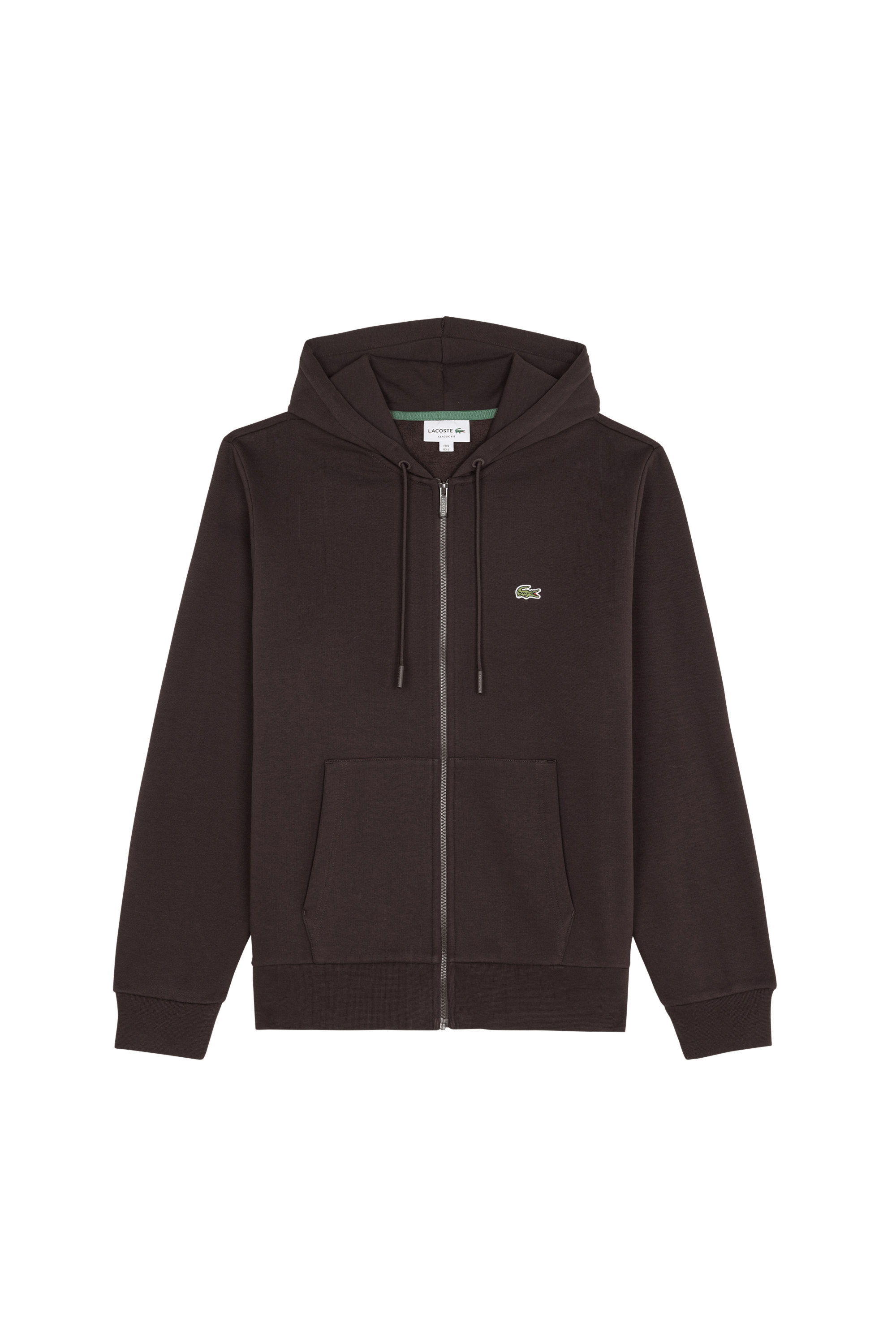 Hoodie zippé LACOSTE Marron