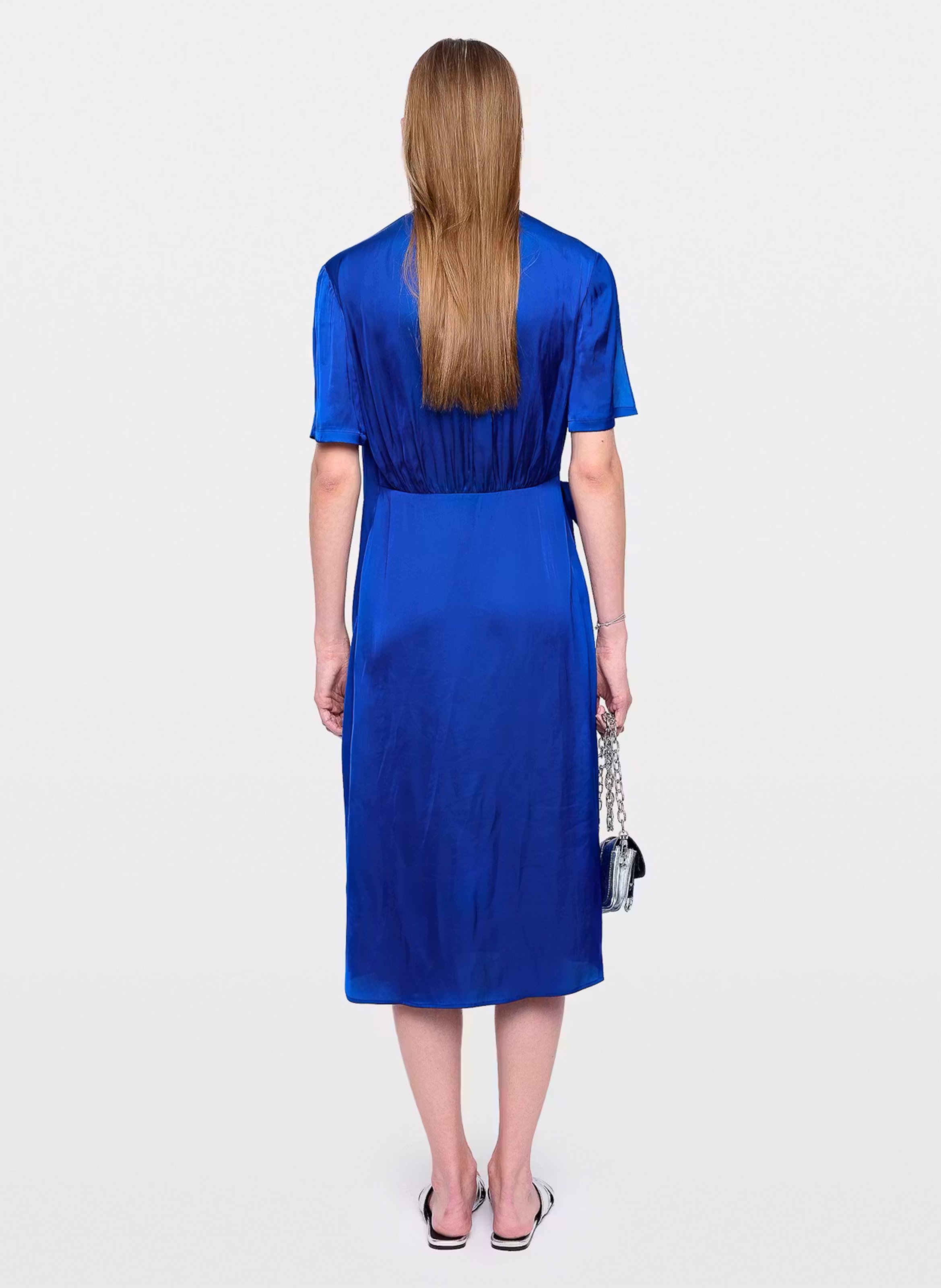 Midi wikkeljurk van satijn met hervorming ZADIG&VOLTAIRE Blauw