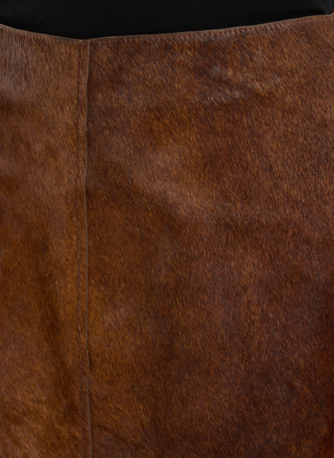 Short leather skirt with fringes SAISON 1865 Brown