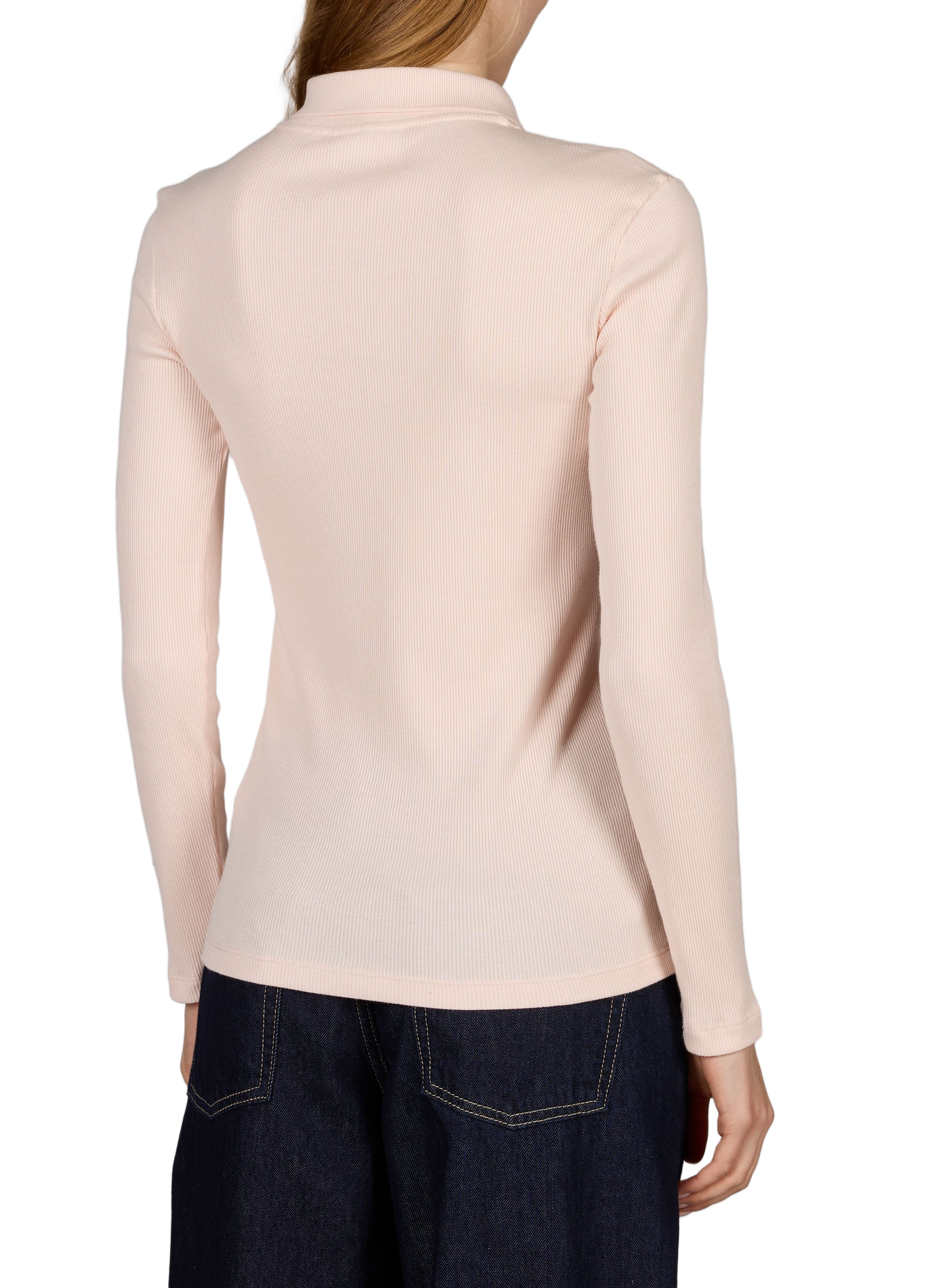 Langarm-Poloshirt aus Baumwolle LACOSTE Beige