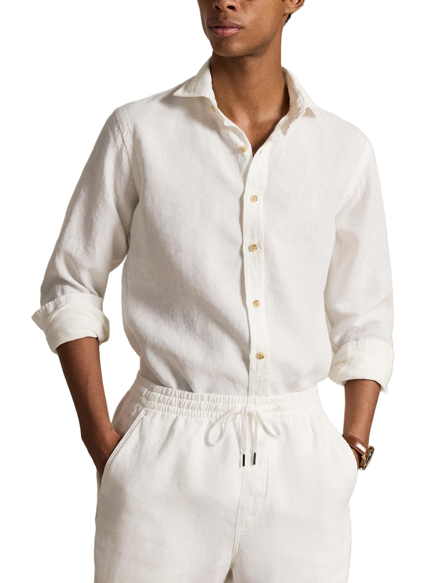 Straight linen shirt POLO RALPH LAUREN White