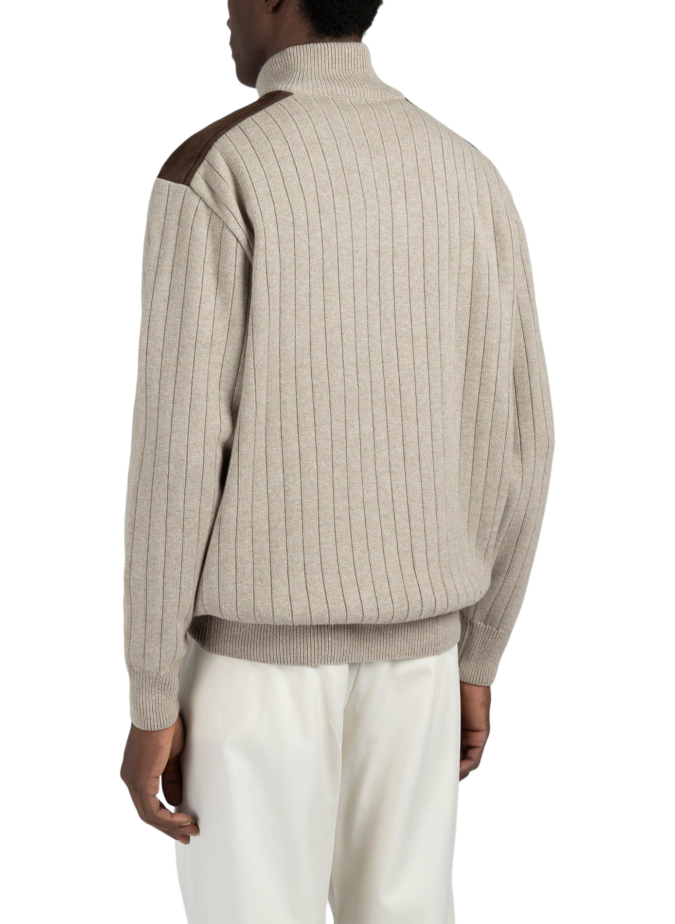Straight cut high neck wool blend sweater PAUL & SHARK Beige