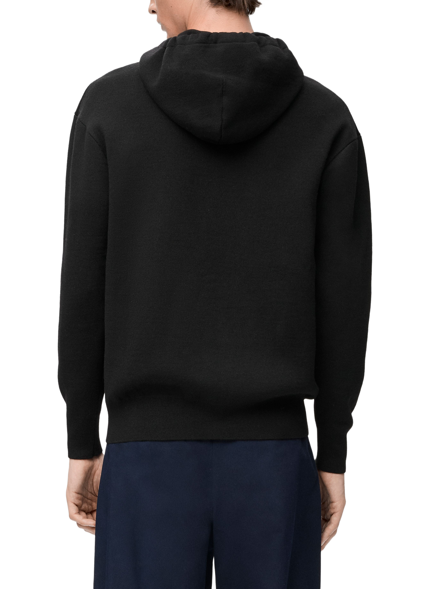 Gefütterter Kapuzenpullover aus Wolle LOEWE Schwarz