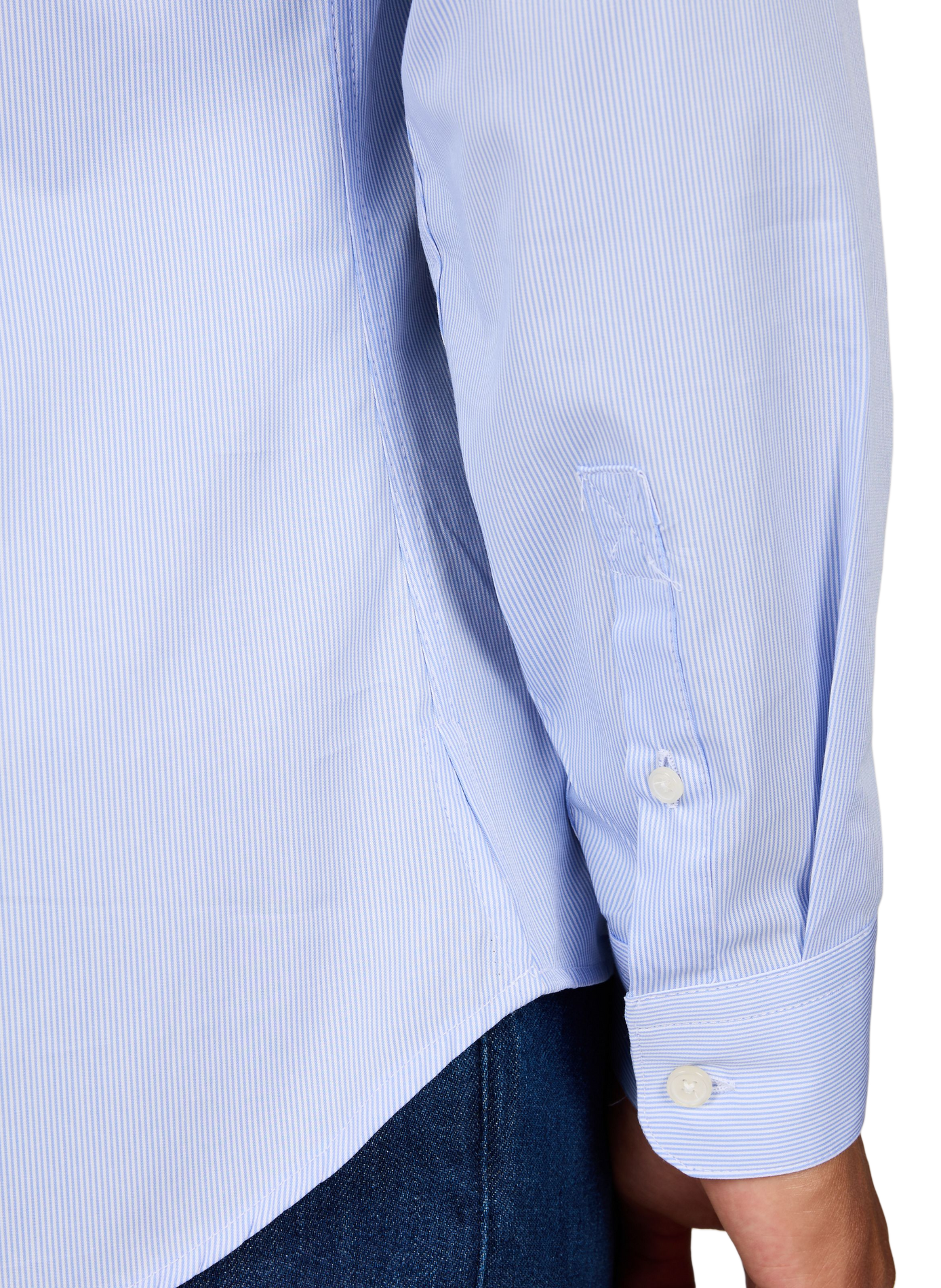 Chemise slim rayée en coton AU PRINTEMPS PARIS Bleu