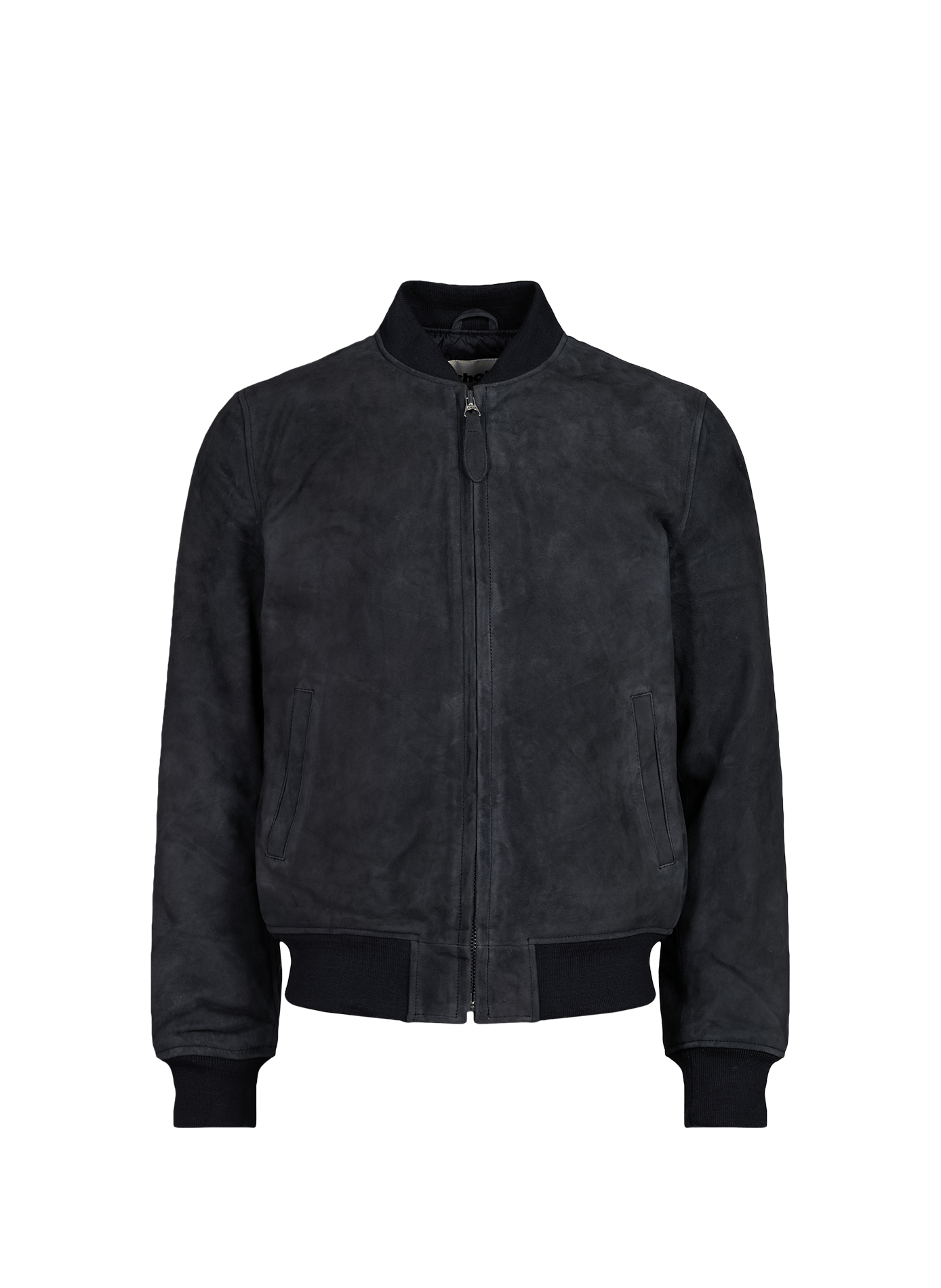 Straight leather jacket SCHOTT Blue