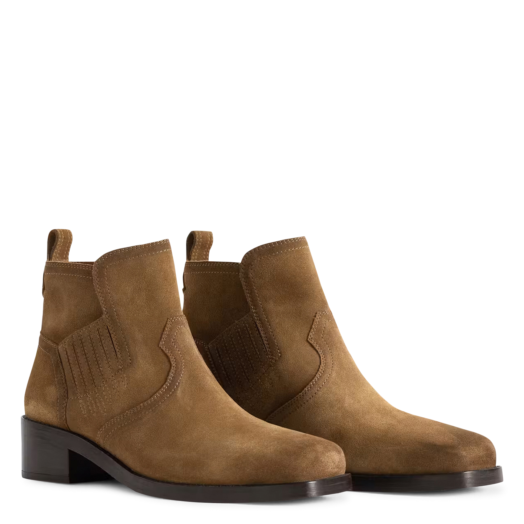 Vierkante nepleren enkellaarsjes Igata ZADIG&VOLTAIRE Bruin