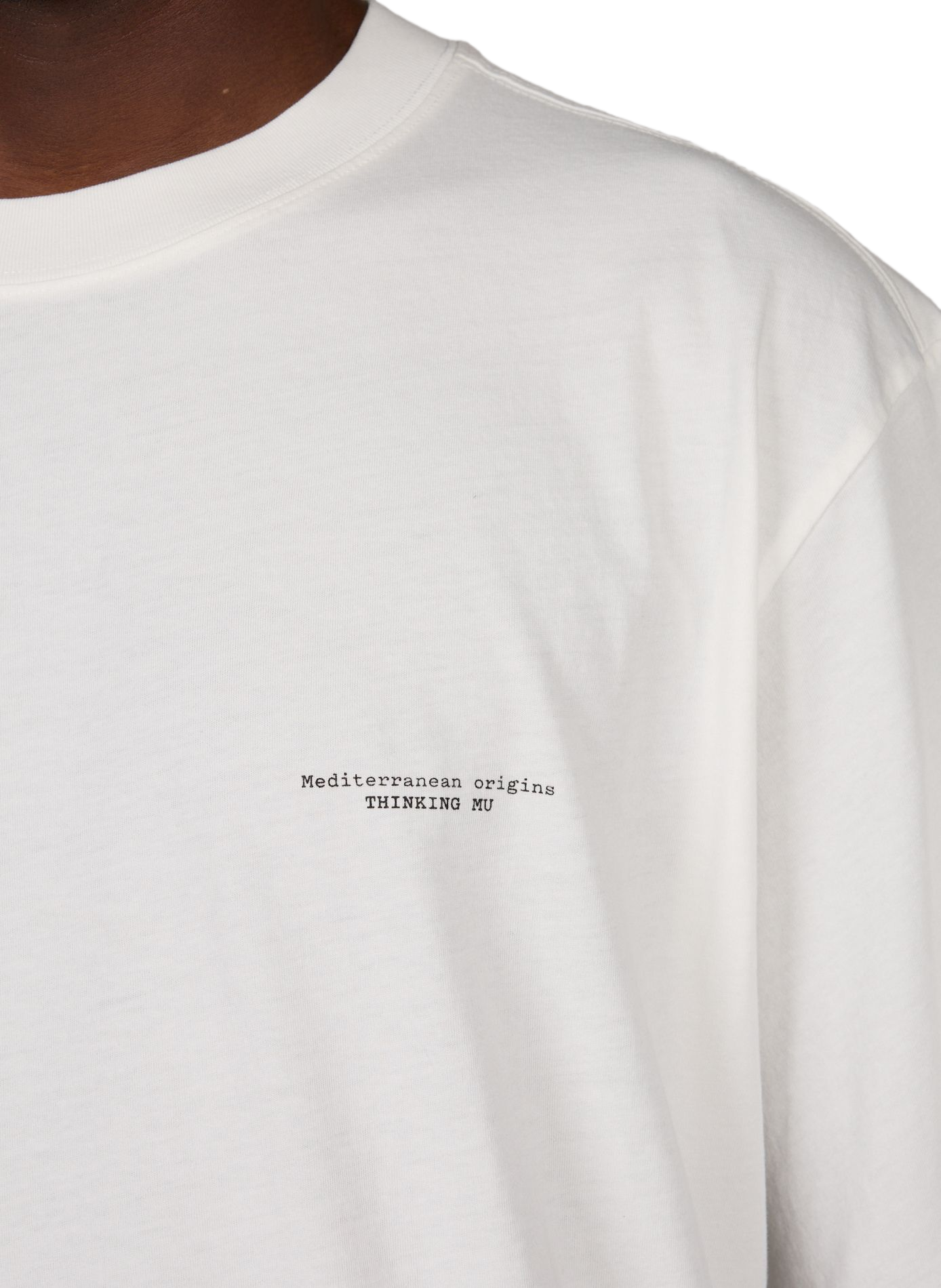 Straight fit round neck printed t-shirt THINKING MU White