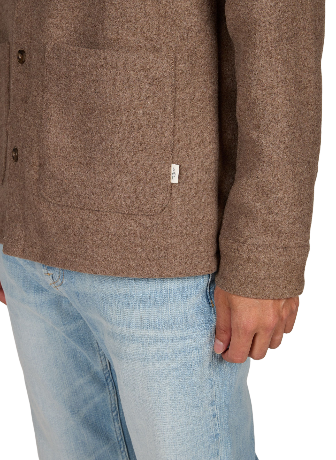 Straight classic collar overshirt in a wool blend LES DEUX Brown