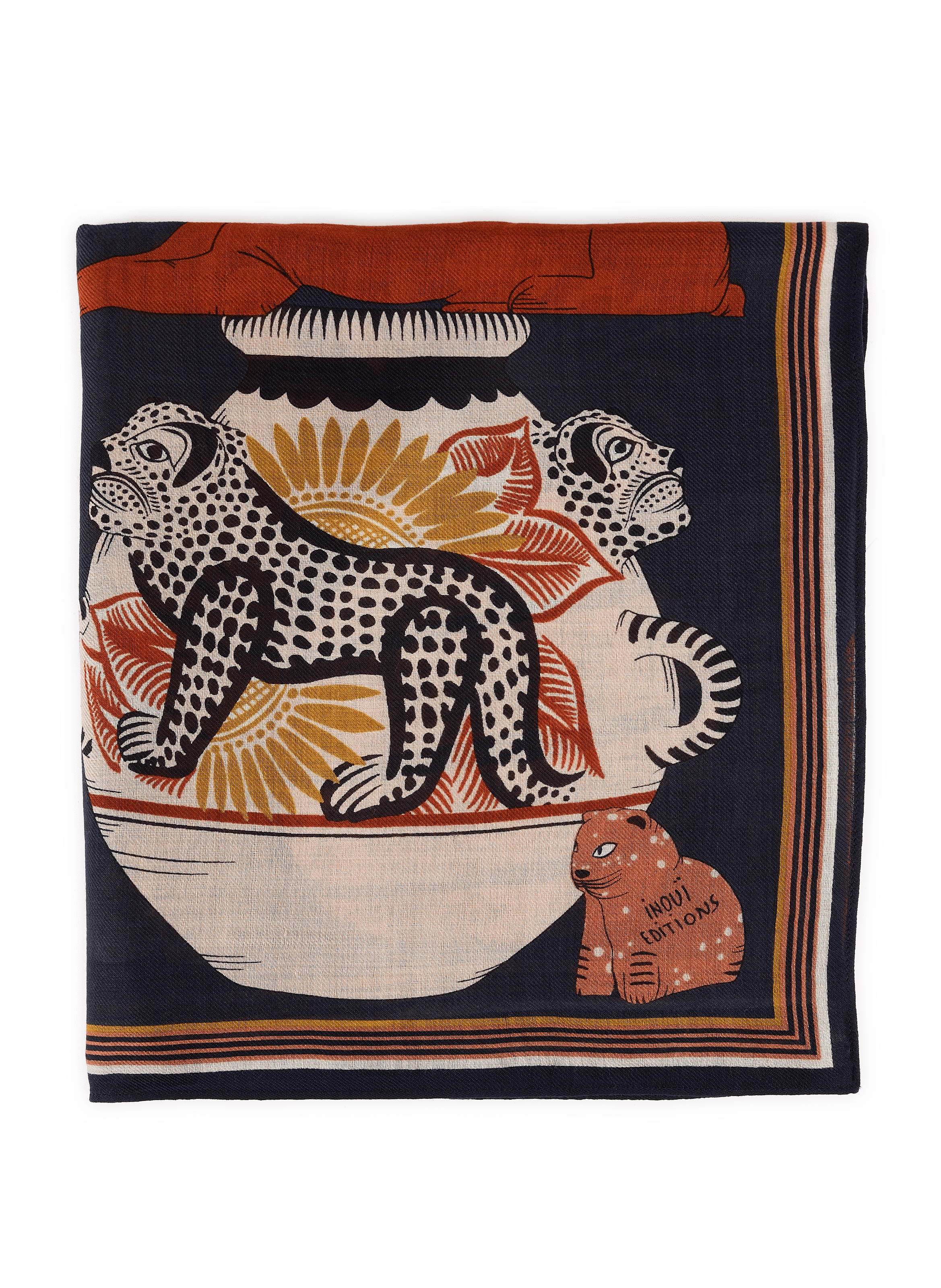Bedrucktes Wolltuch INOUI EDITIONS Blau