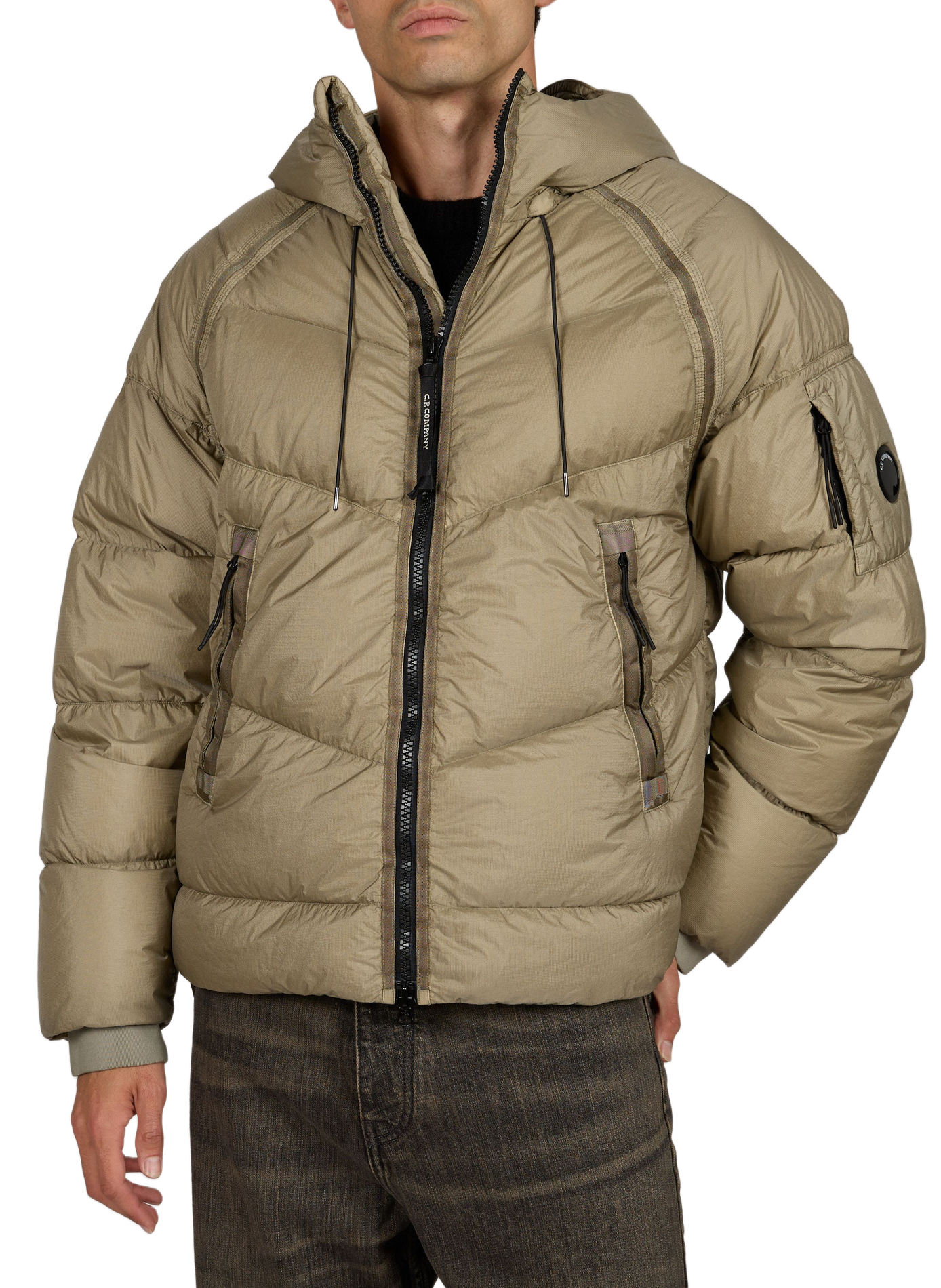 Kurze gesteppte Daunenjacke CP COMPANY Grau