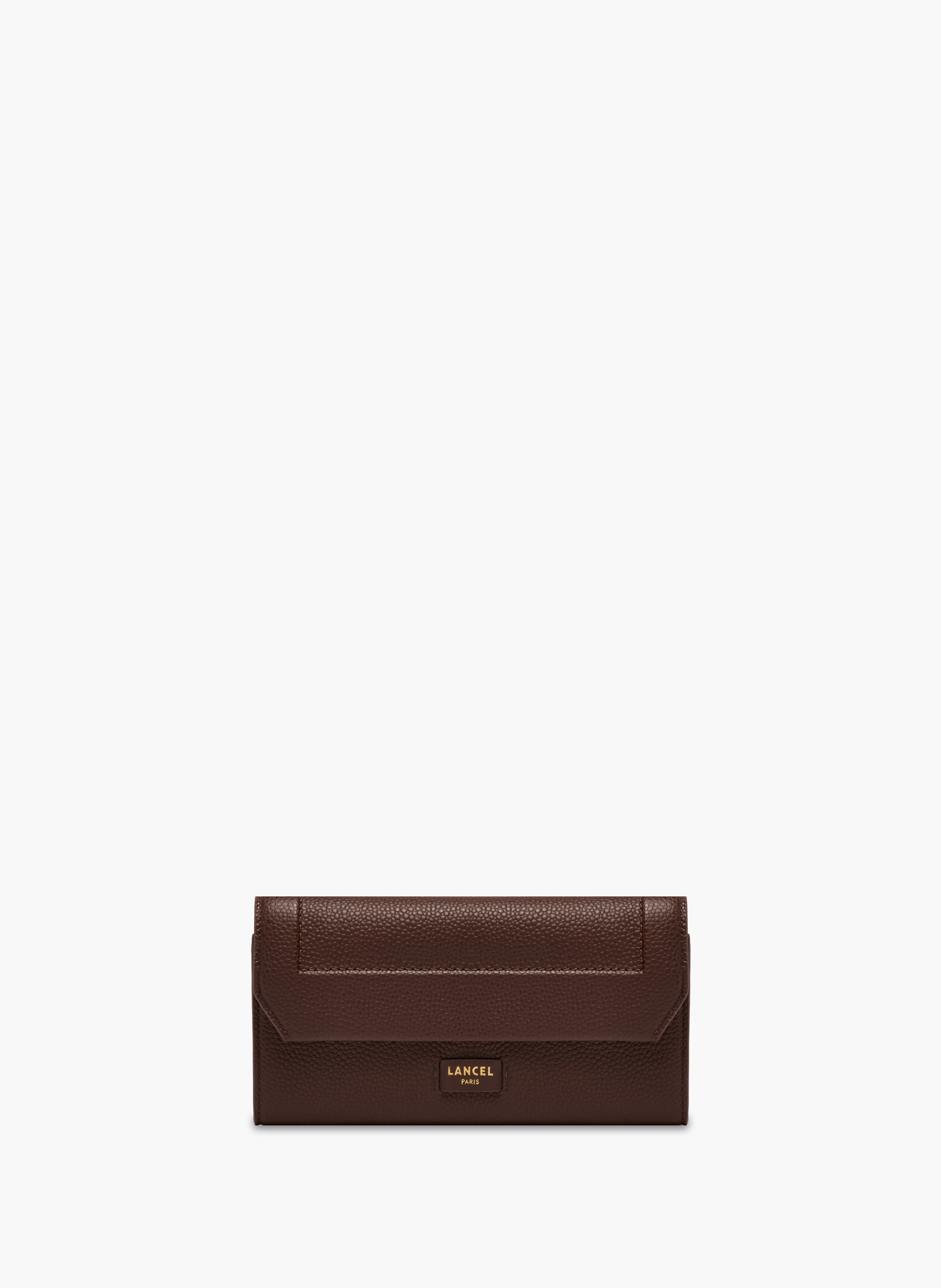 Portefeuille slim rabat ninon de lancel en cuir LANCEL Marron