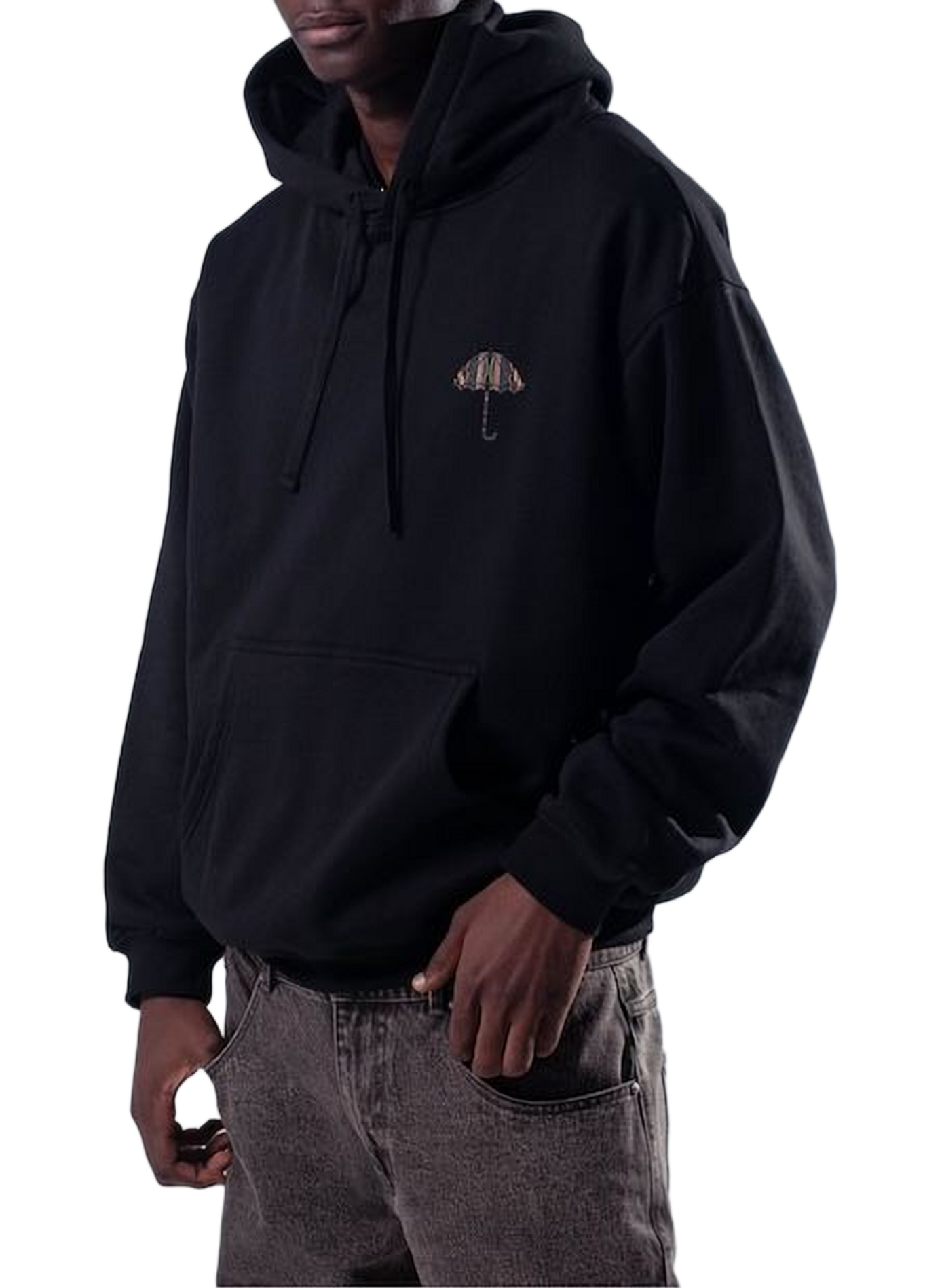 Gerader einfarbiger Kapuzen-Hoodie HELAS CAPS Schwarz