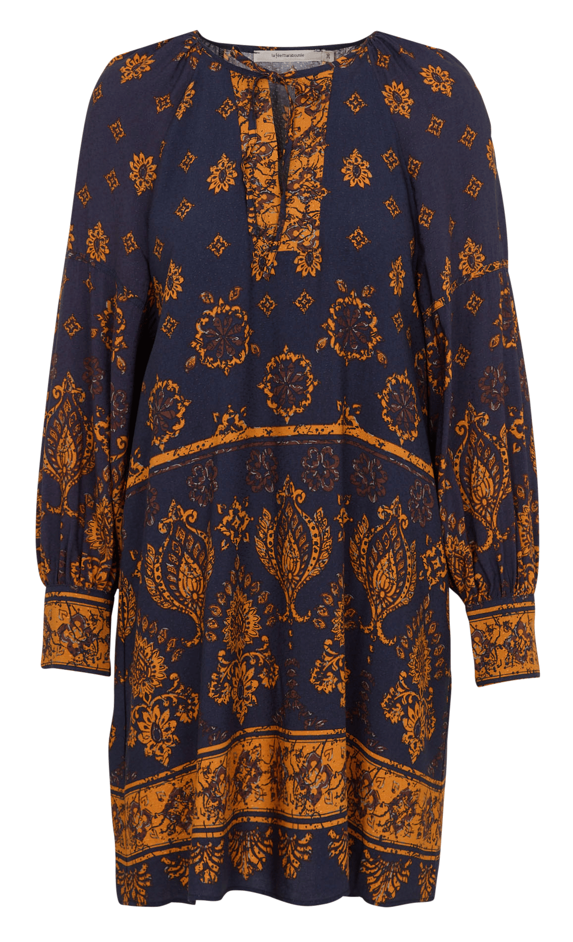Korte losvallende jurk met print LA FEE MARABOUTEE Blauw