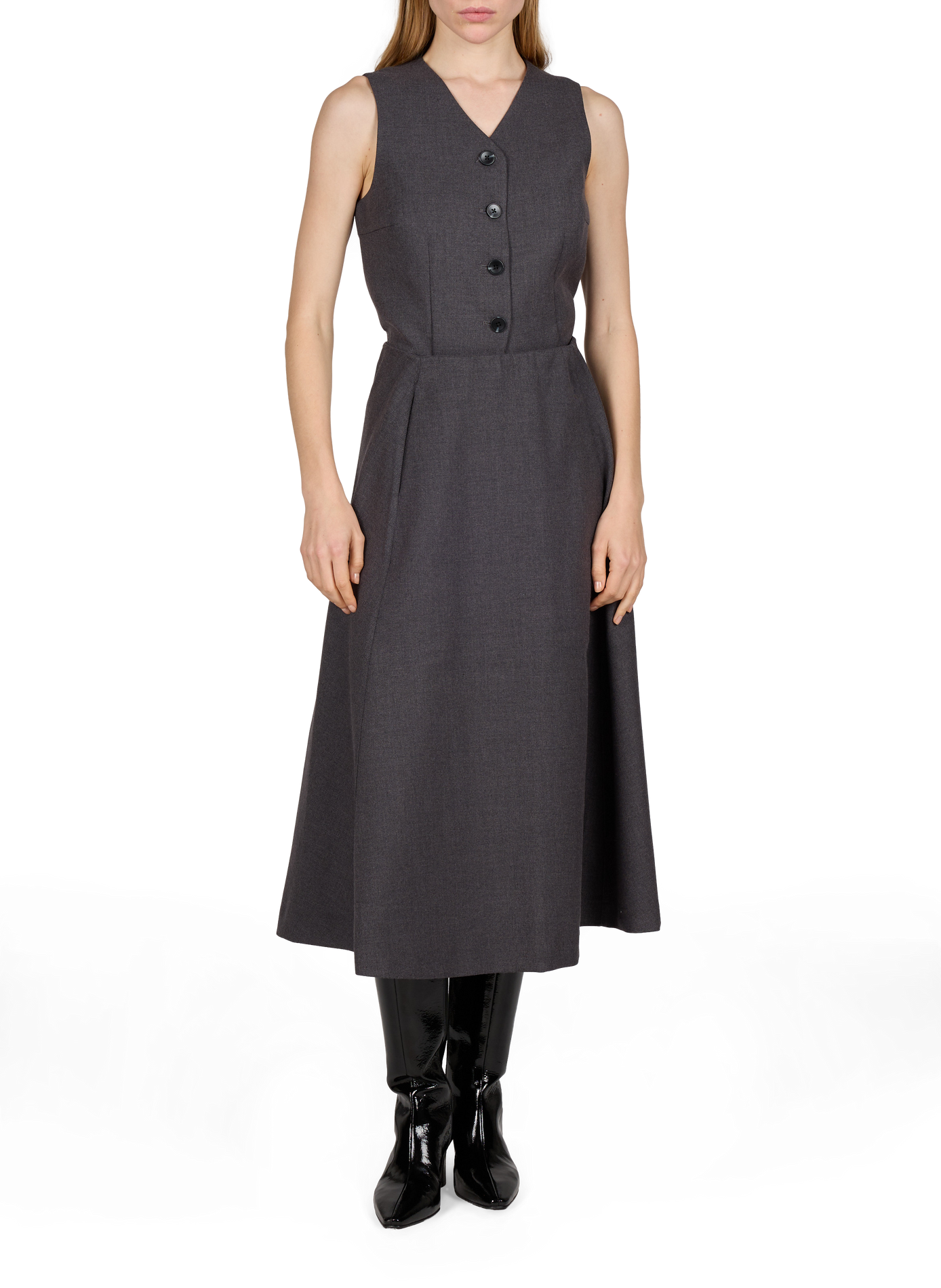 Plain flared Objkavin skirt OBJECT Grey