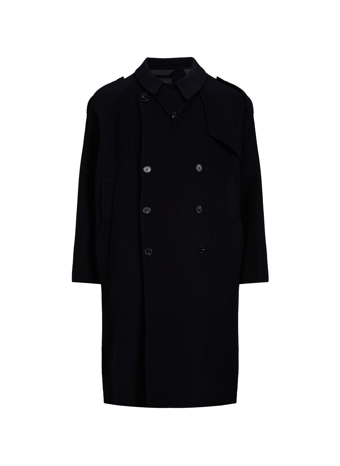 Double-breasted wool-blend trench coat PALTO Blue