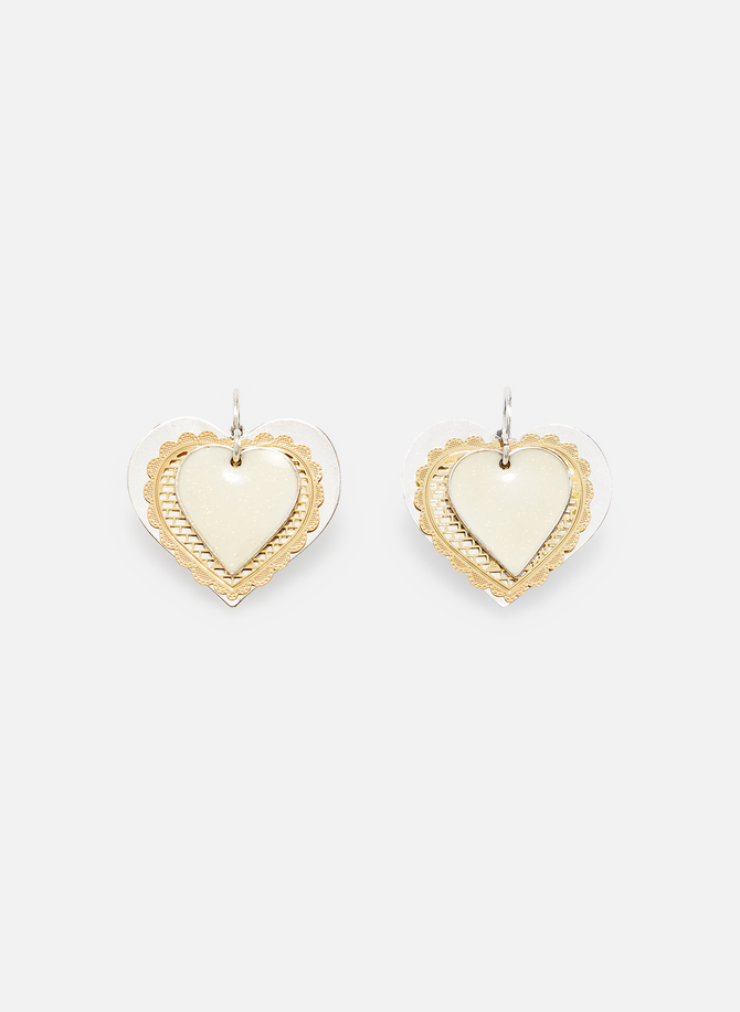 Coeur heart medallion earrings RÉMINISCENCE