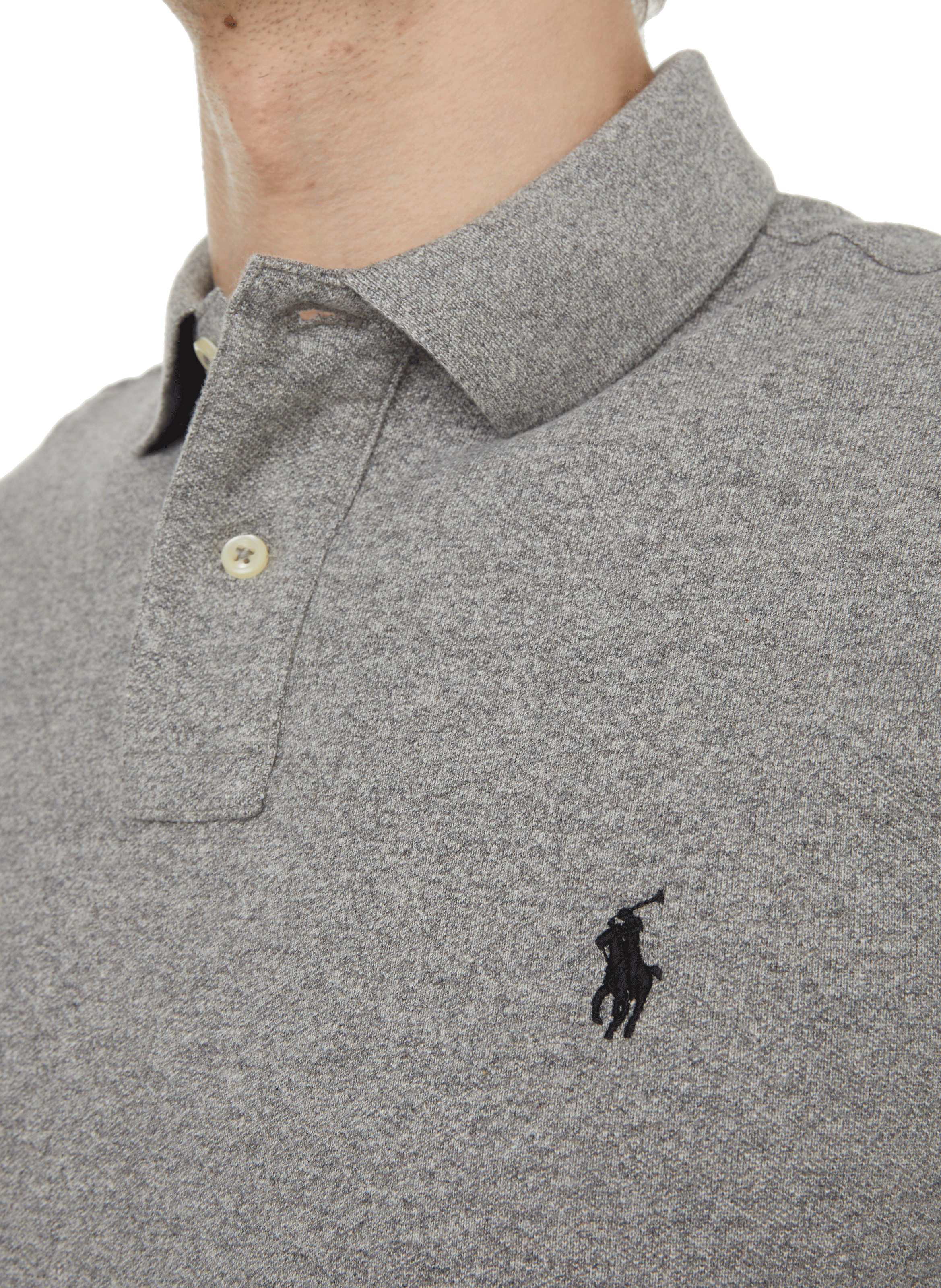 Straight cotton piqué knit polo shirt POLO RALPH LAUREN Grey