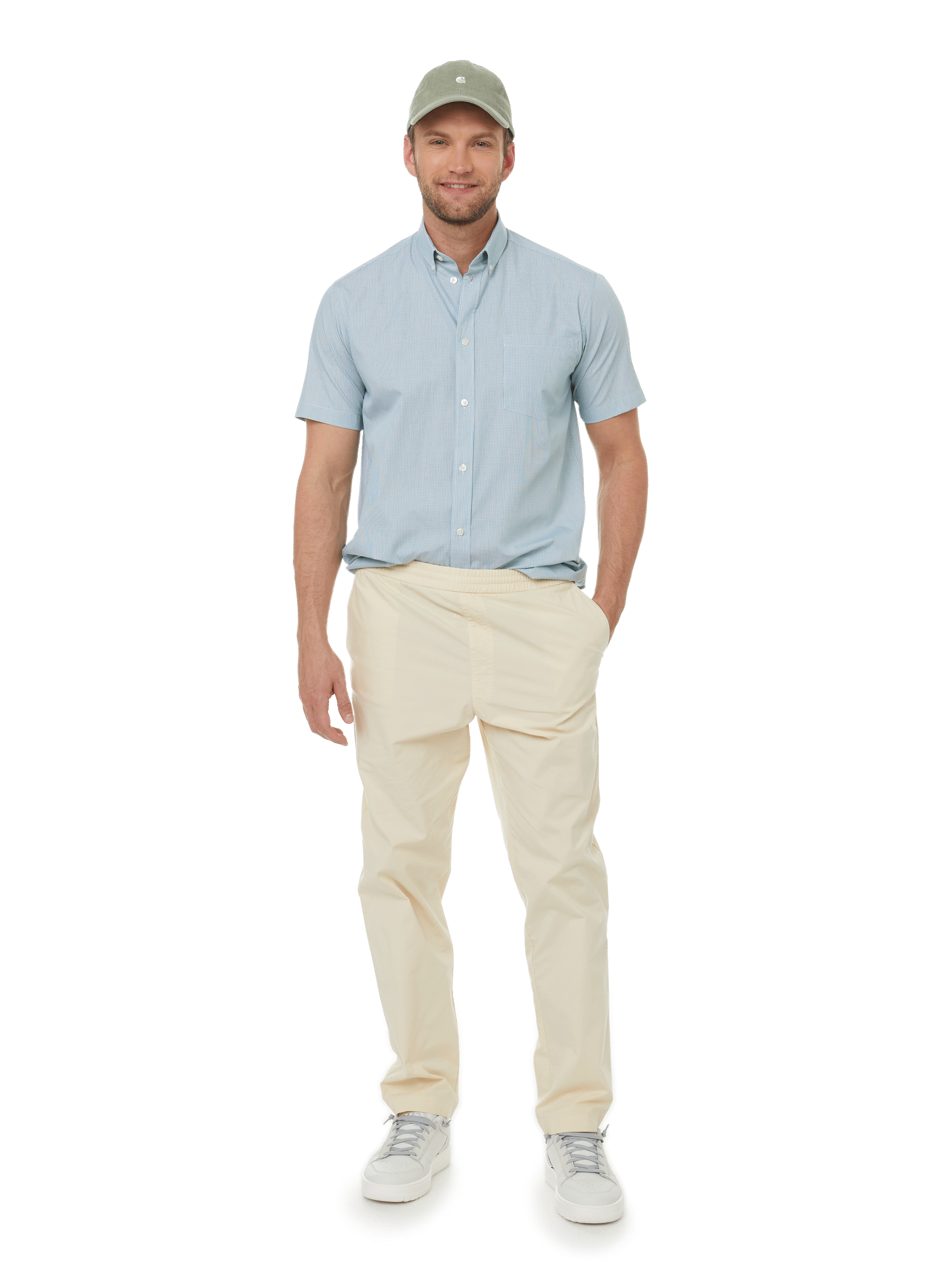 Short-sleeved cotton poplin shirt AU PRINTEMPS PARIS Green