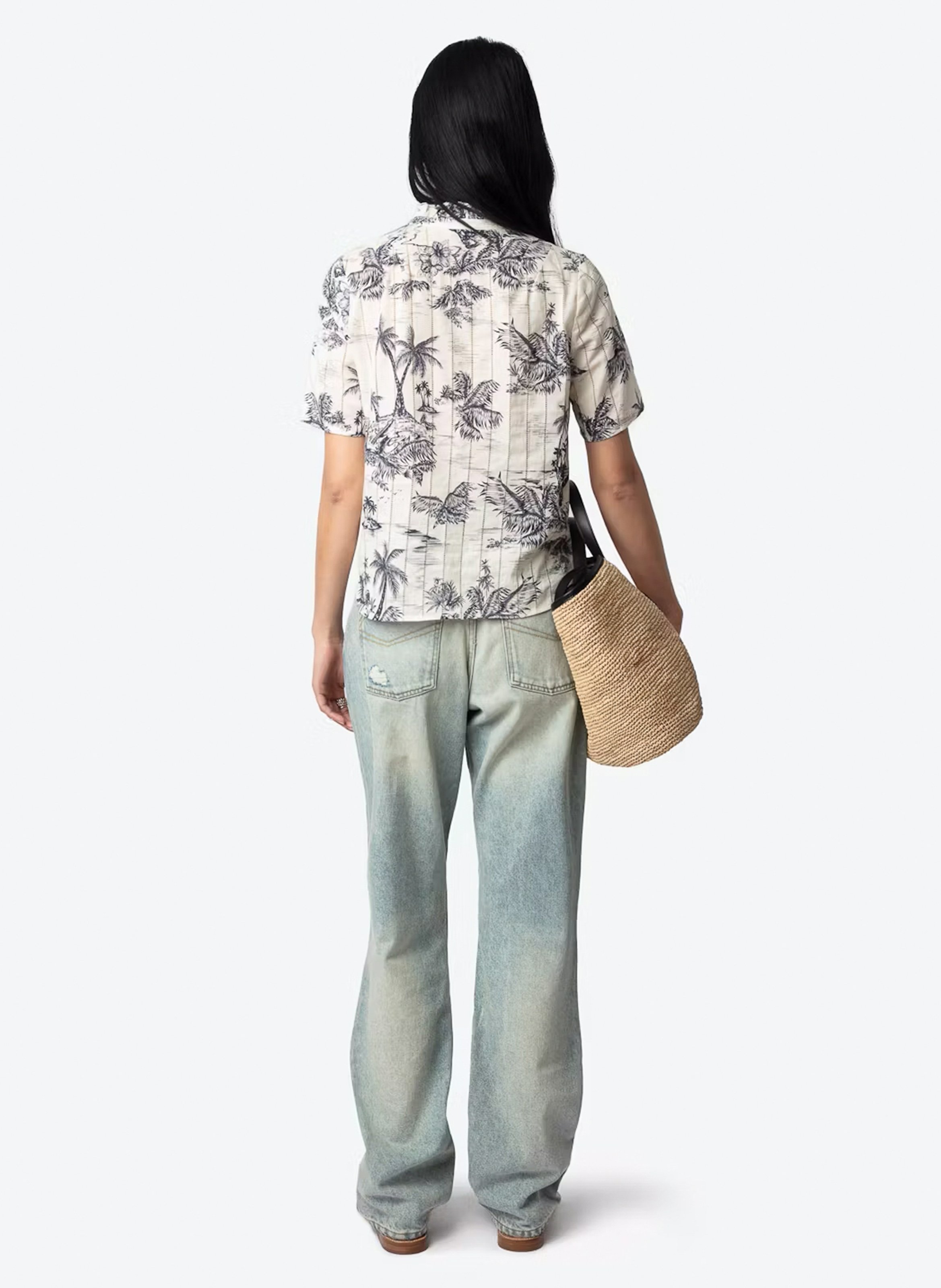 Blouse col rond en coton topher ZADIG&VOLTAIRE Blanc