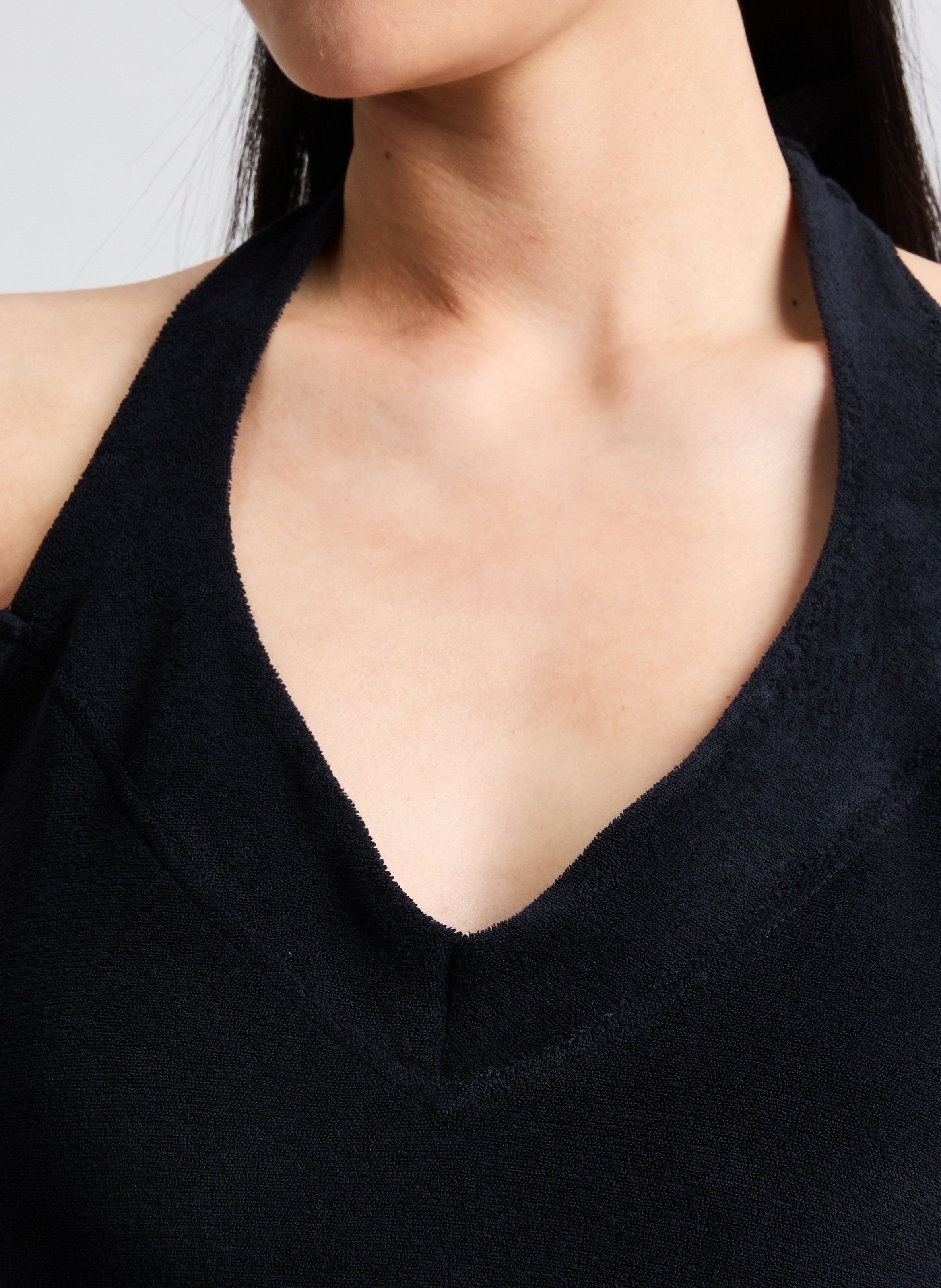 Robe courte en coton éponge SAISON 1865 Noir