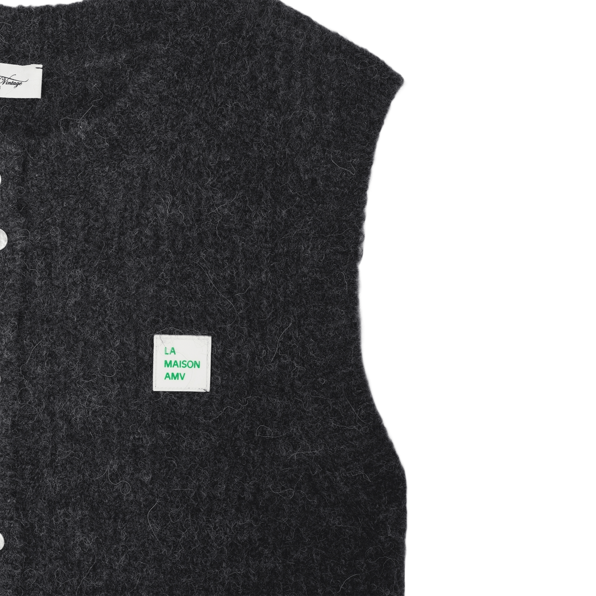 Gilet sans manches en maille duveteuse east AMERICAN VINTAGE Gris