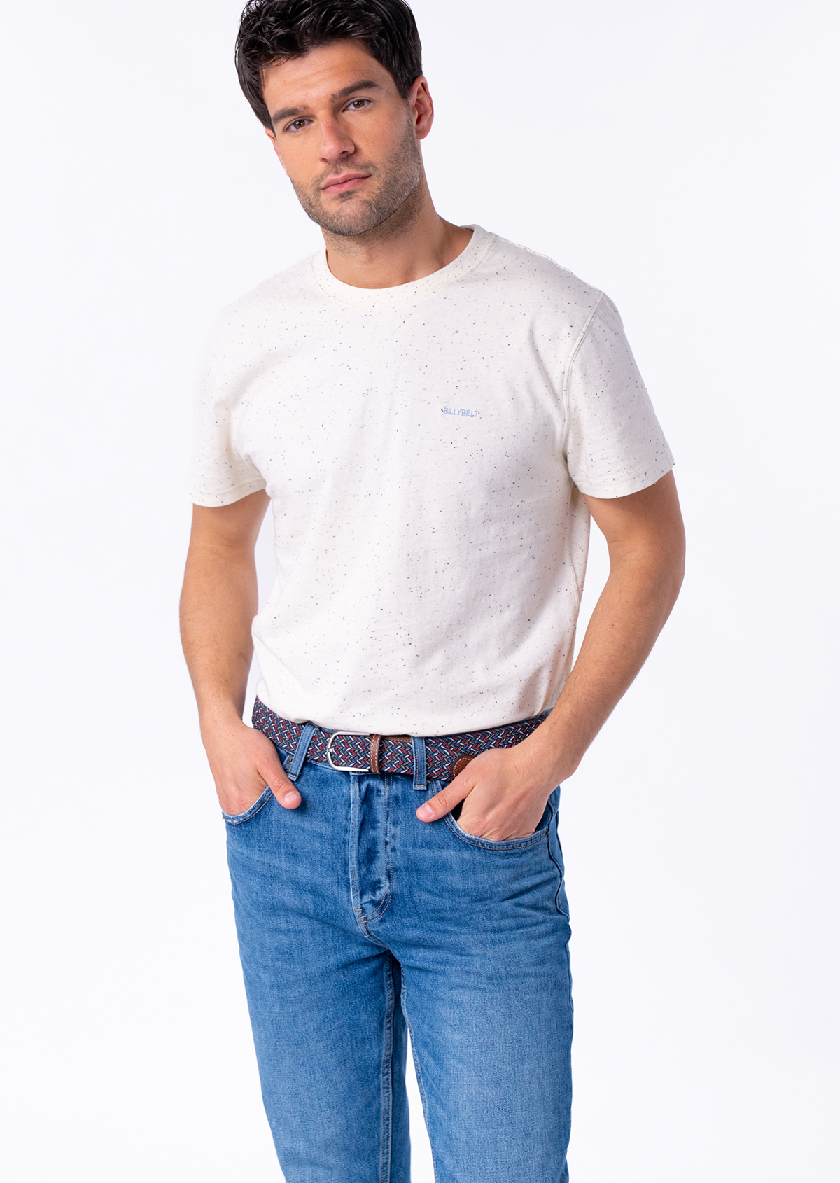 Ceinture tressée élastique multicolore BILLYBELT Bleu