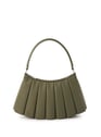 Sac moyen Lenglen plissé en cuir | Kaki by LACOSTE LACOSTE Sac moyen Lenglen plissé en cuir | Kaki