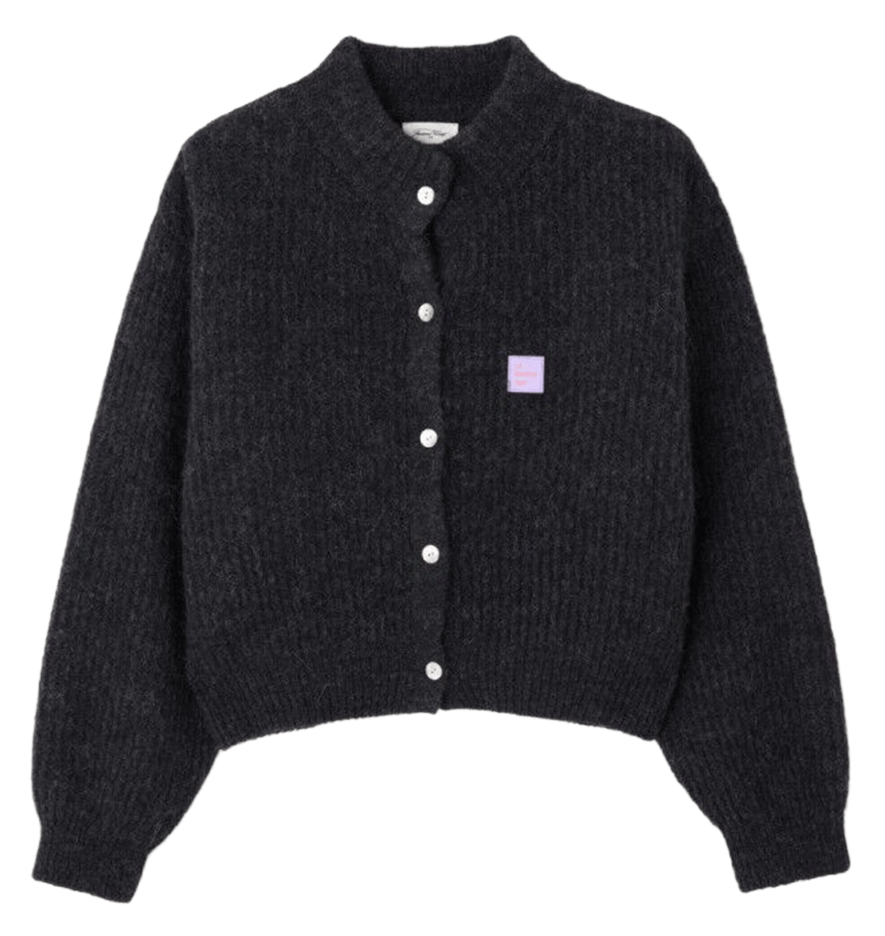 Gilet oversize col montant en maille east AMERICAN VINTAGE Gris