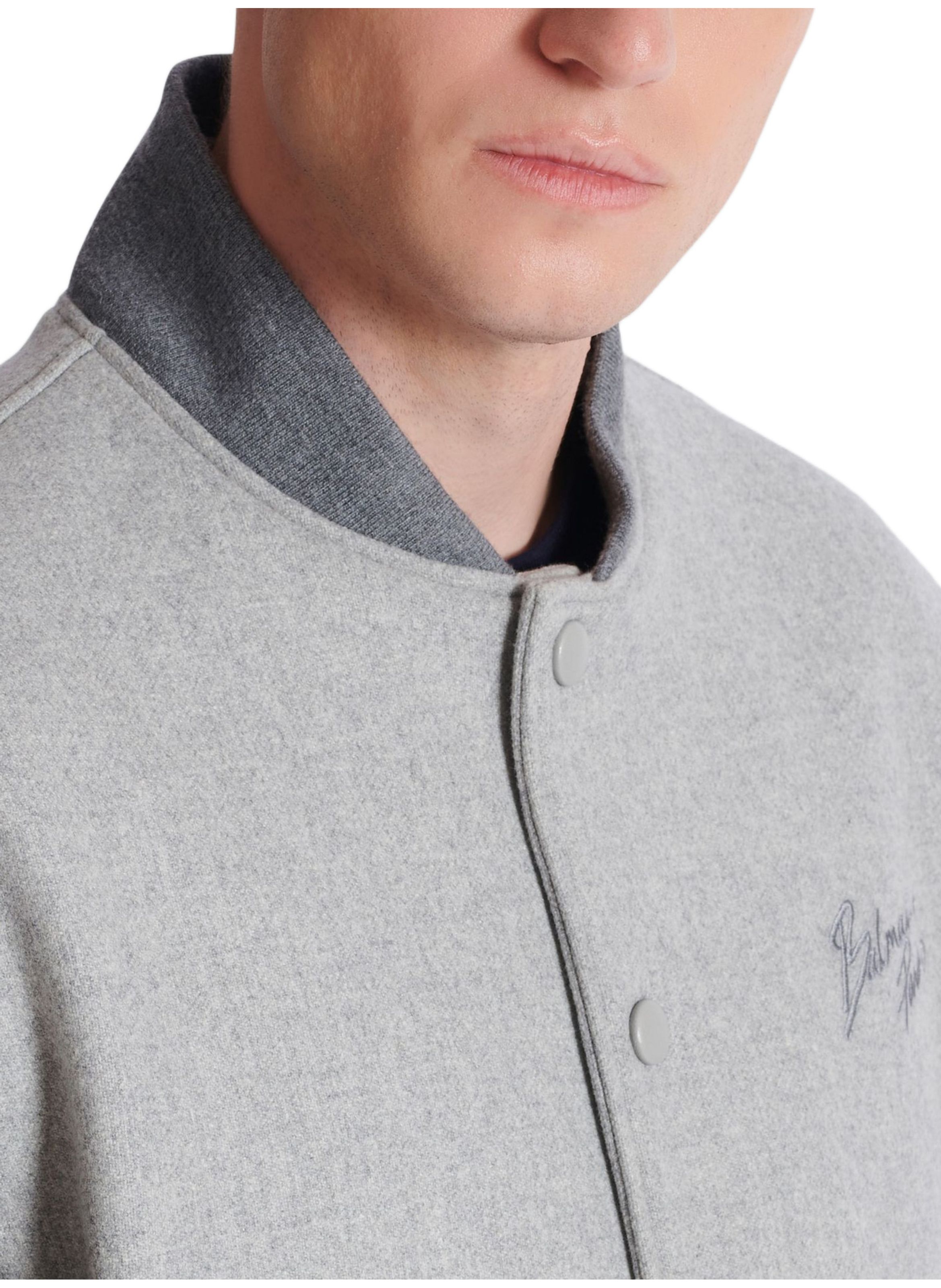 Casquette en jersey brodée BALMAIN Gris