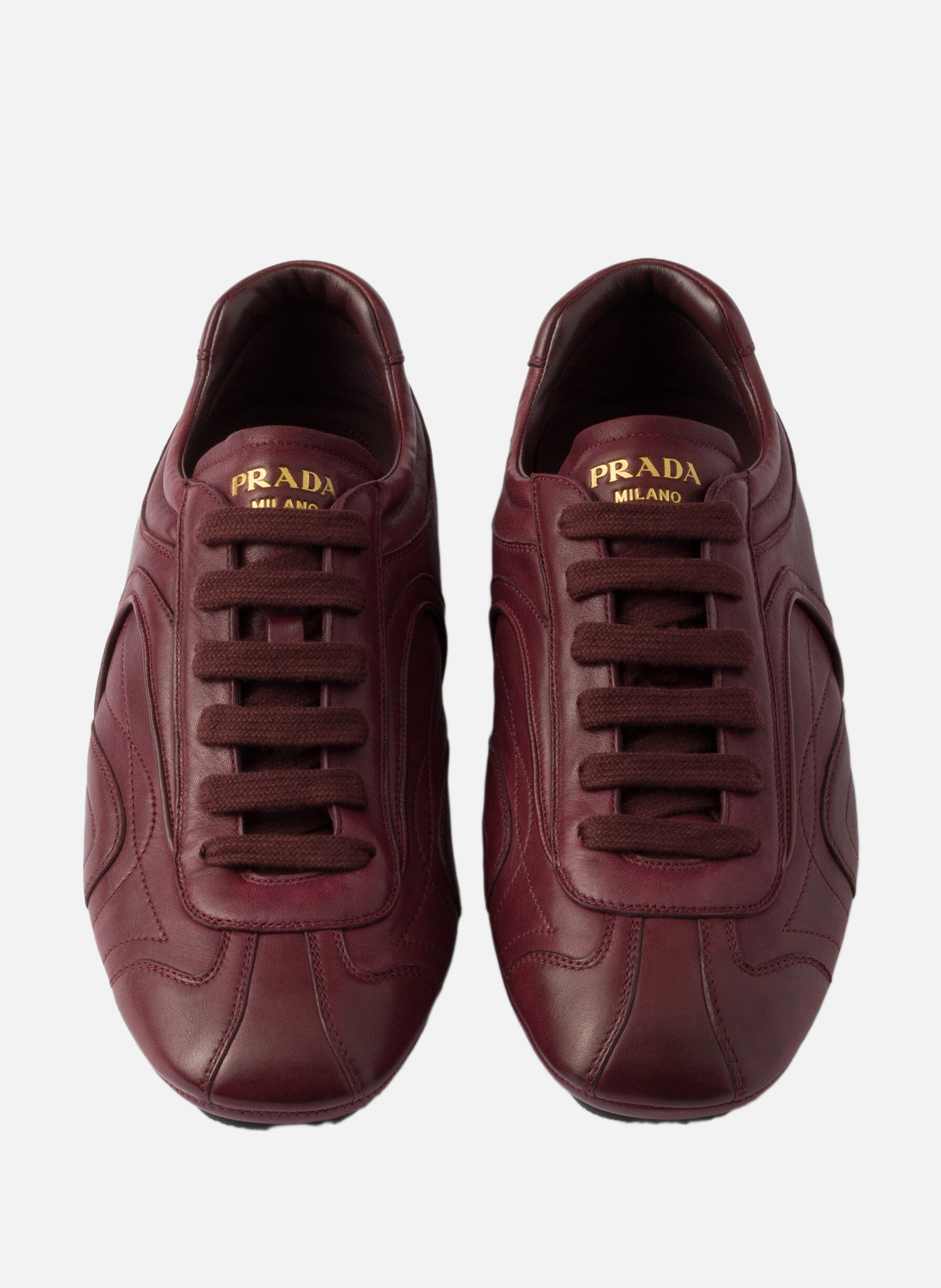 Baskets montecarlo re-edition 2005 en cuir nappa v PRADA Rouge