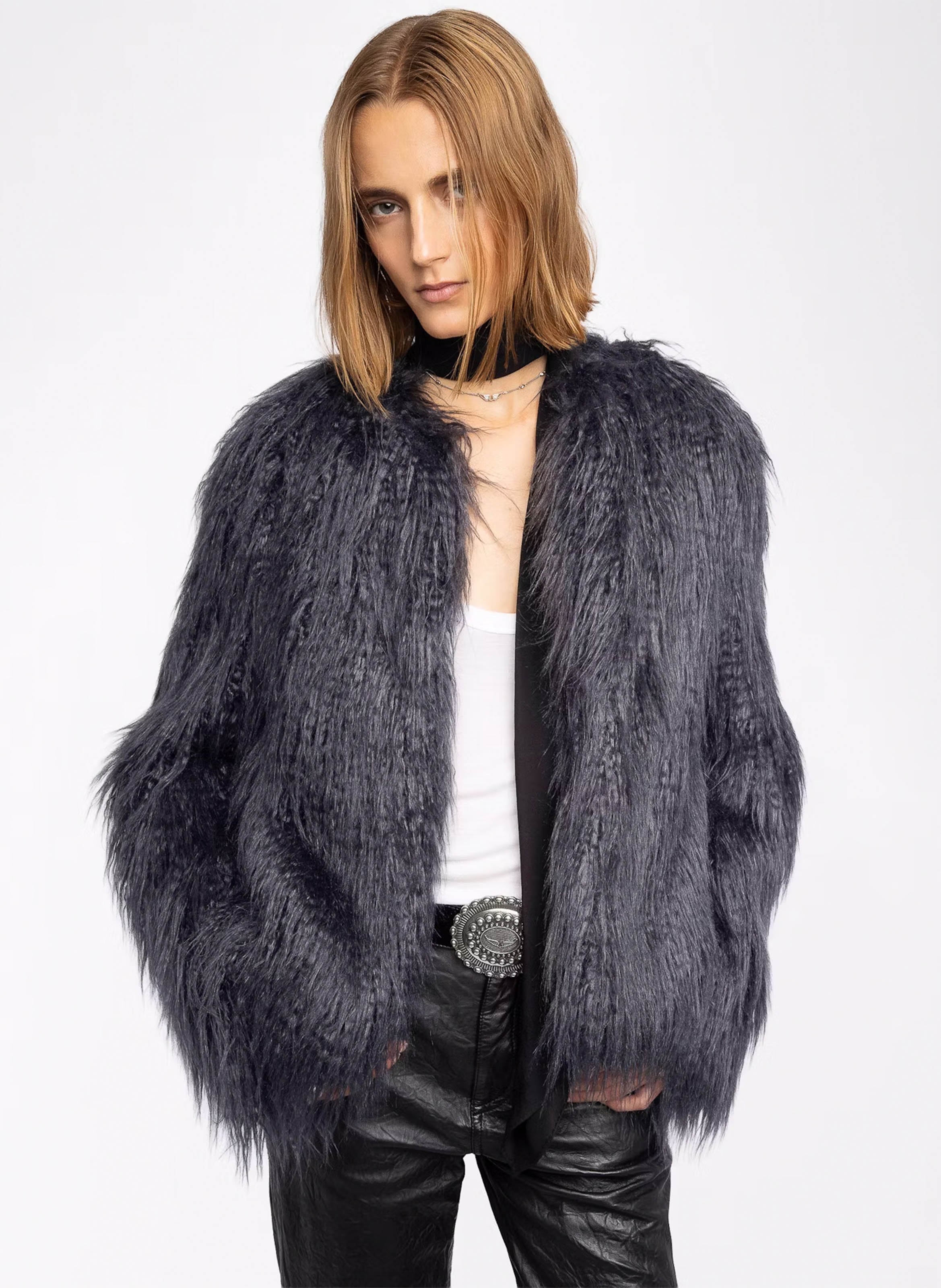 Manteau col rond freddie ZADIG&VOLTAIRE Gris