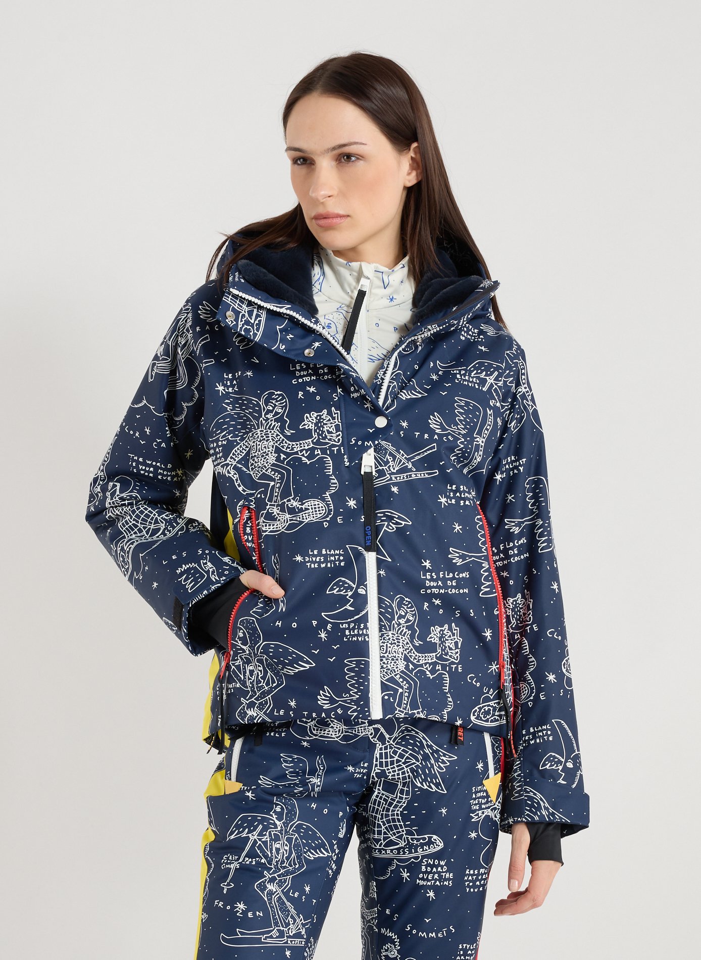 ROSSIGNOL Doudoune courte matelassée imprimée Multicolore