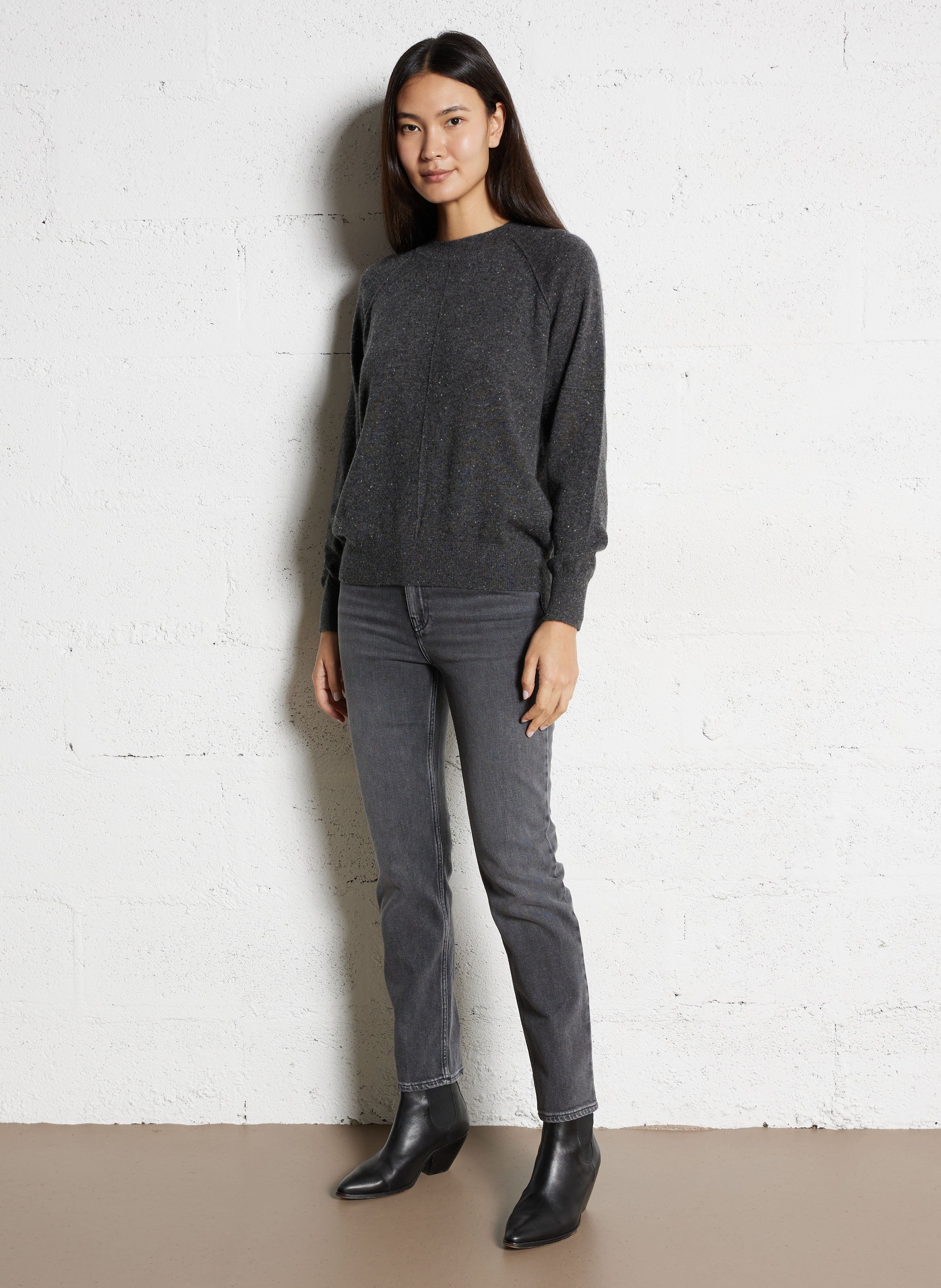 Jean slim en coton mélangé lou MAISON 123 Gris