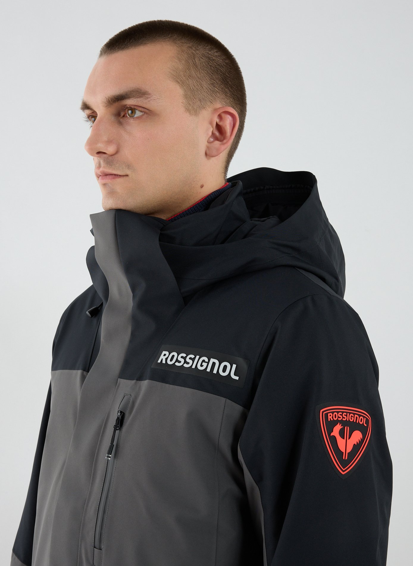 Ski jacket with hood ROSSIGNOL Grey