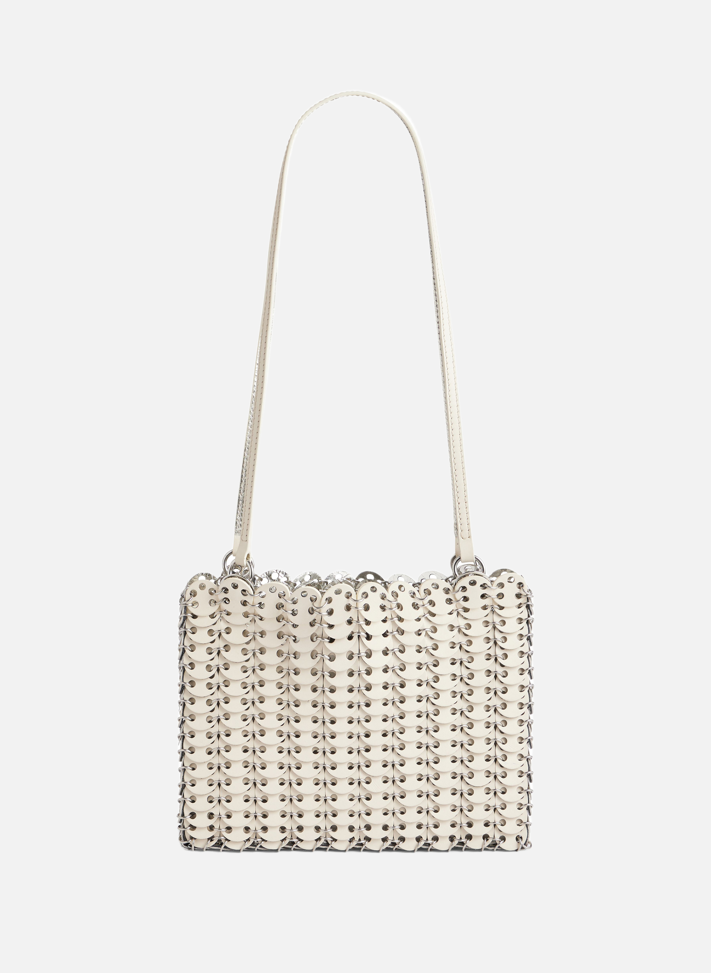 Sac réversible 1969 flip en cuir RABANNE Blanc