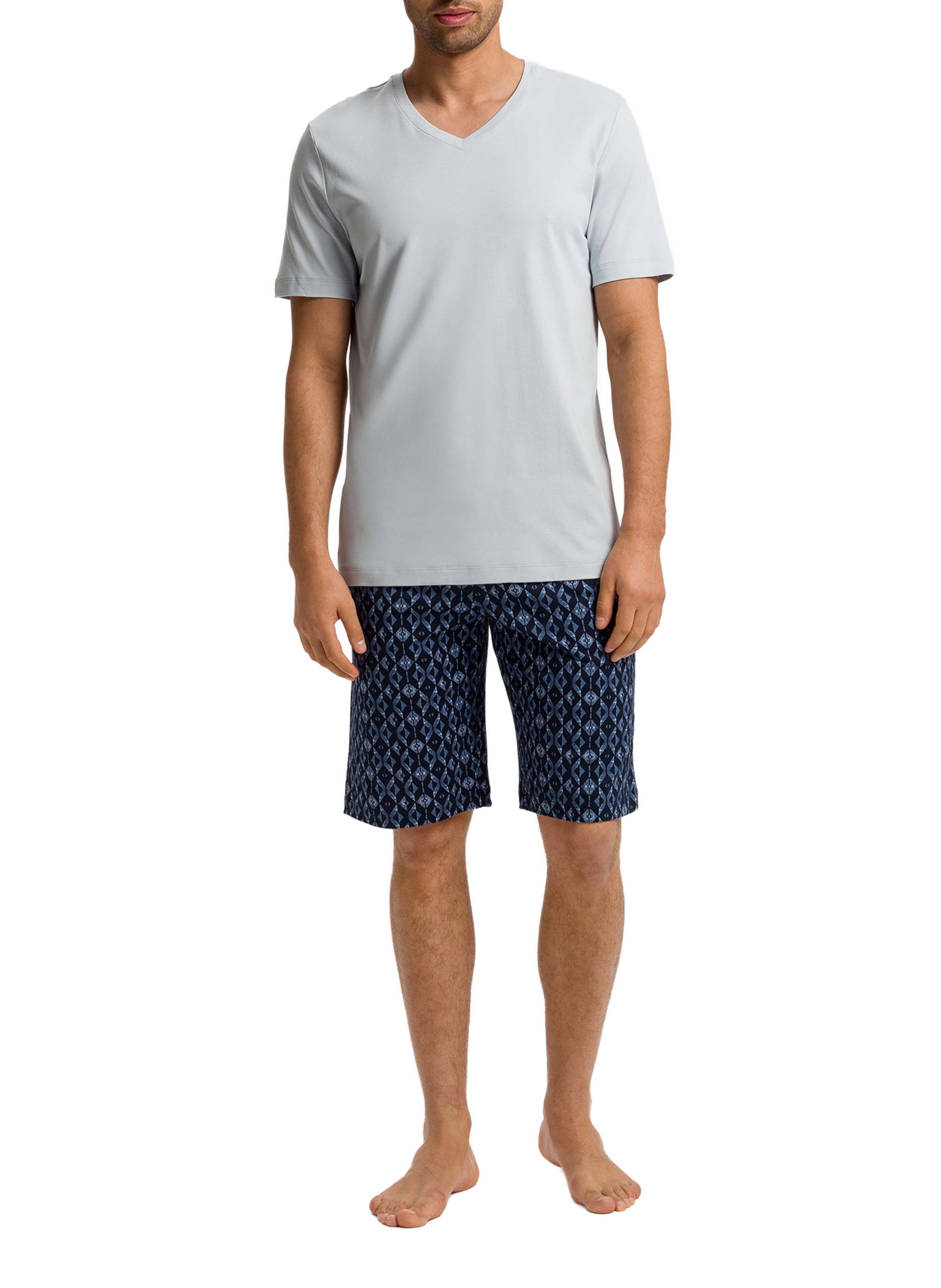 Pyjama court en coton HANRO Bleu