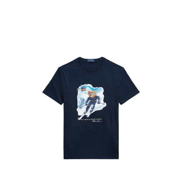 Polo Tee shirt imprimé en coton Bleu L Male