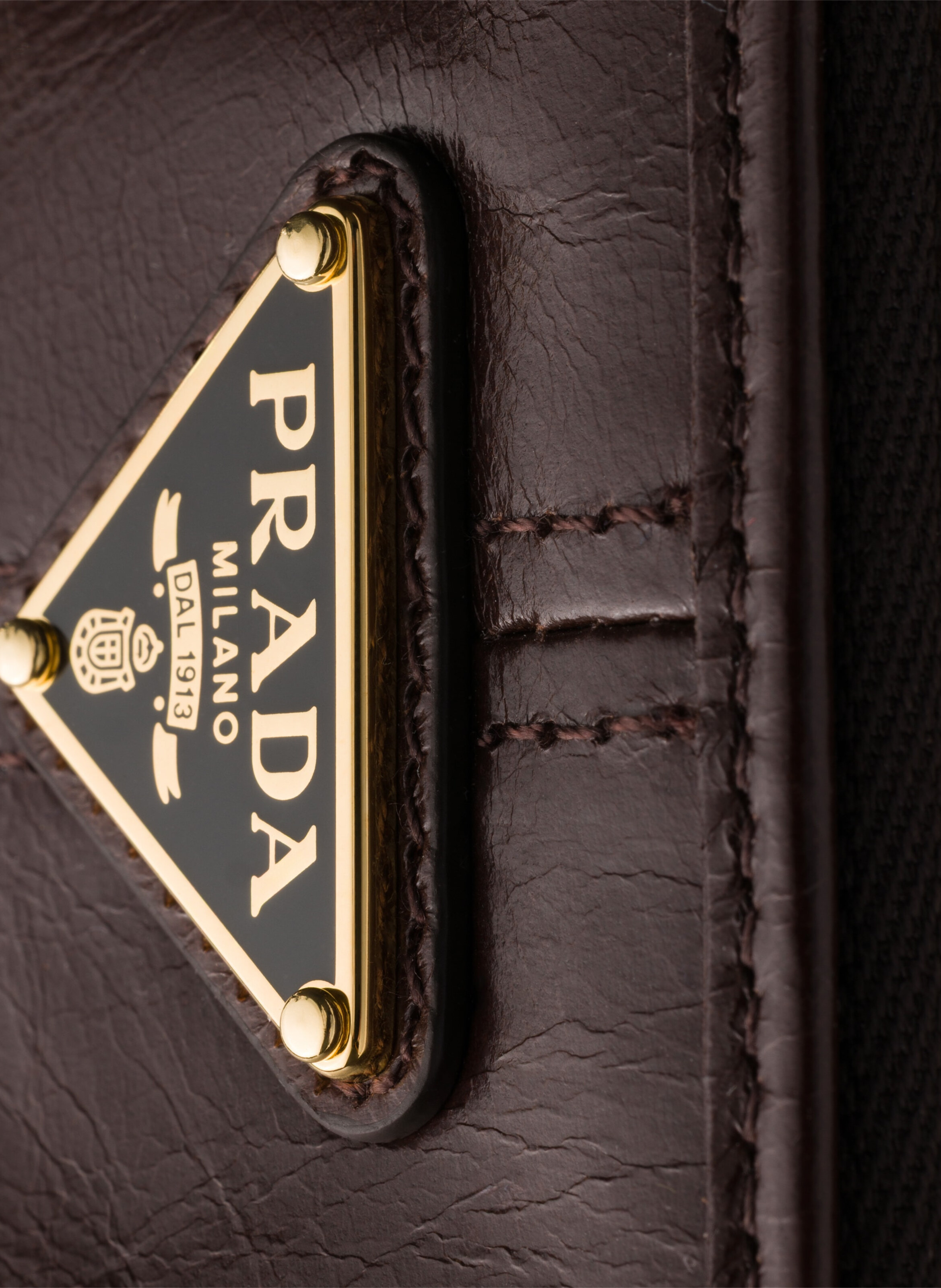 Pochette en cuir PRADA Marron