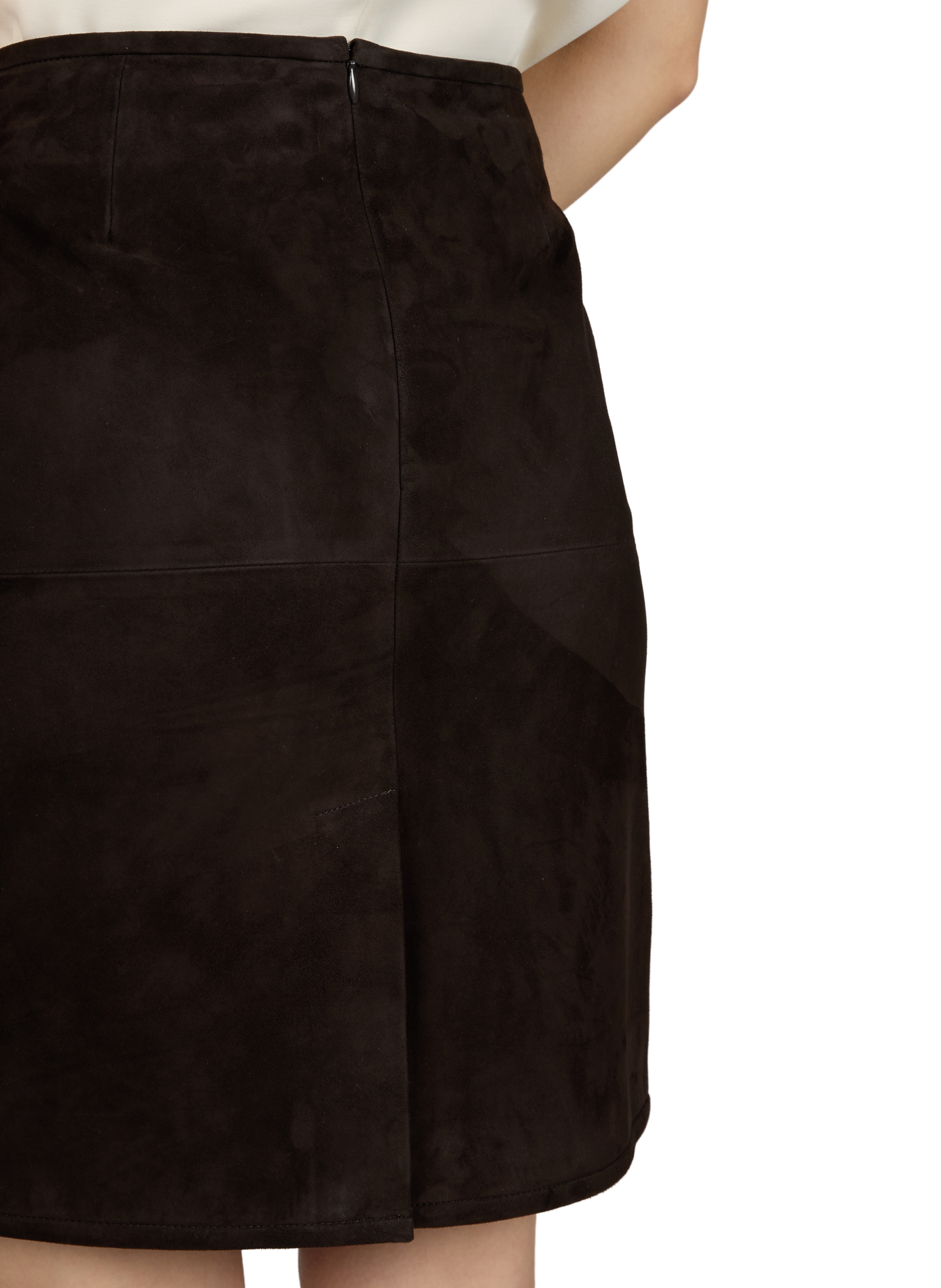 Jupe courte Engel en cuir suédé LOULOU DE SAISON Noir