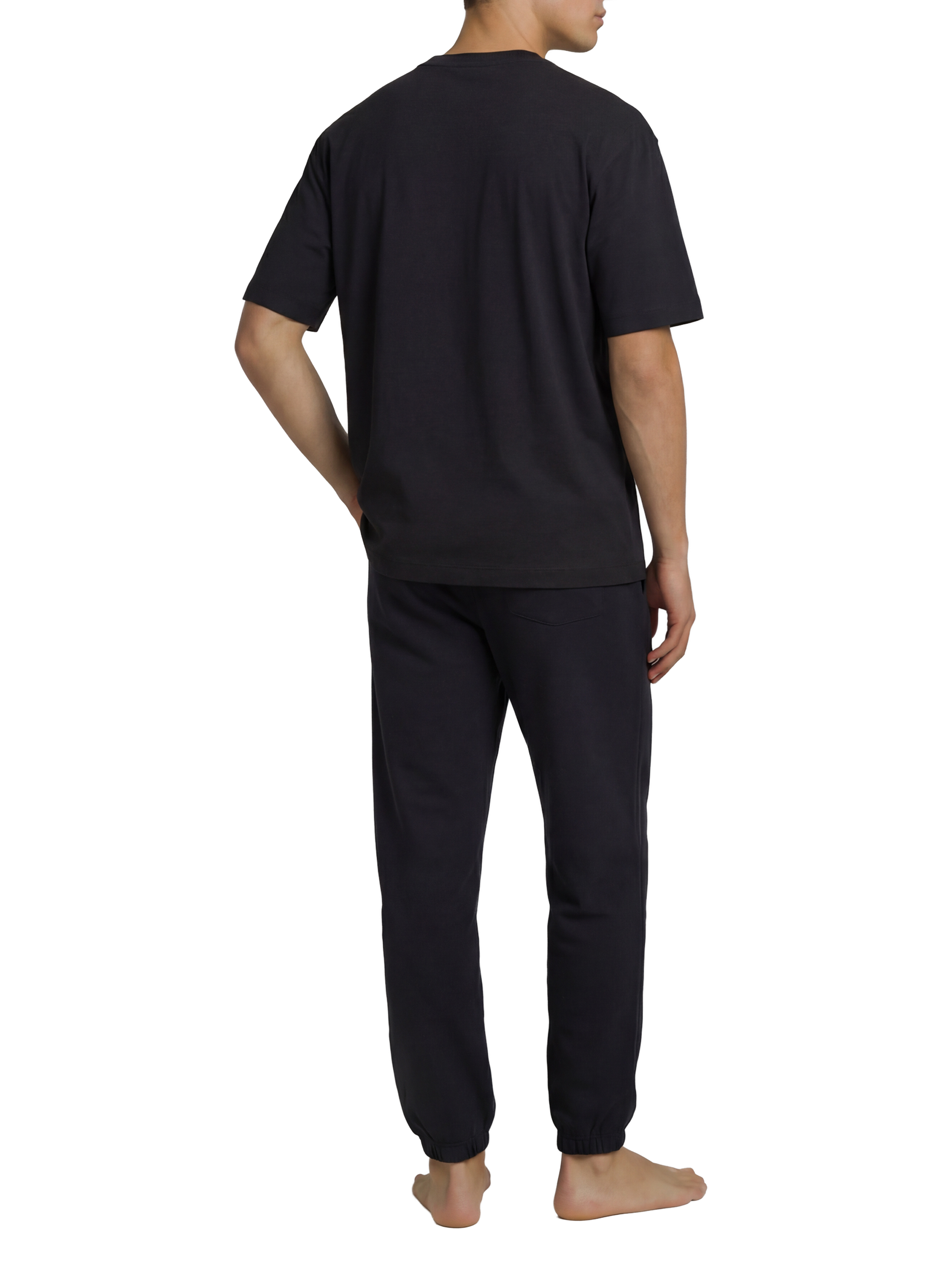 Cotton-blend round-neck T-shirt CALVIN KLEIN Black