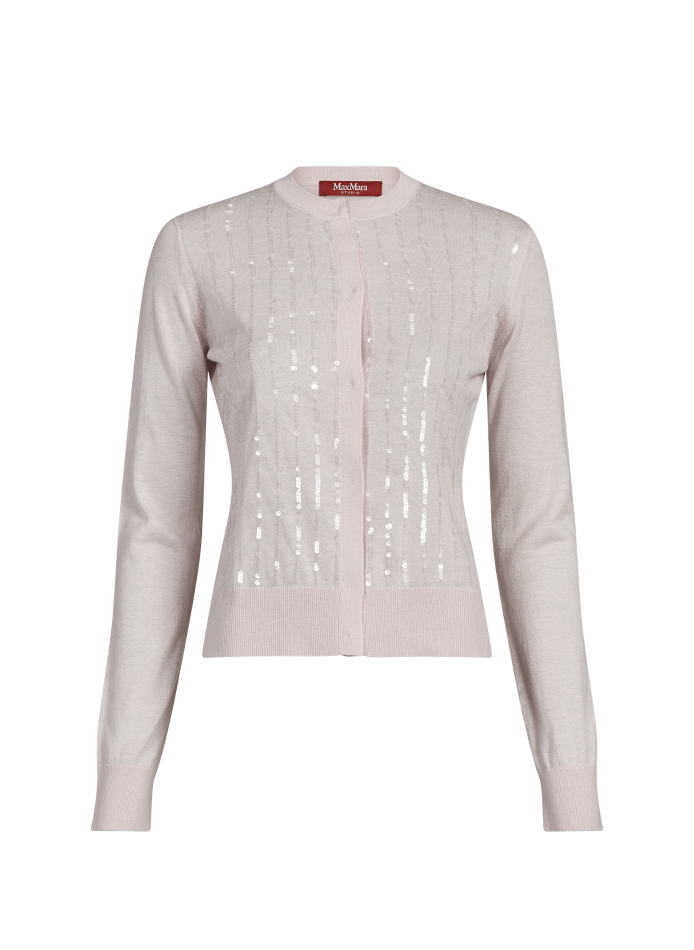 Sequin silk and virgin wool vest MAX MARA STUDIO Pink