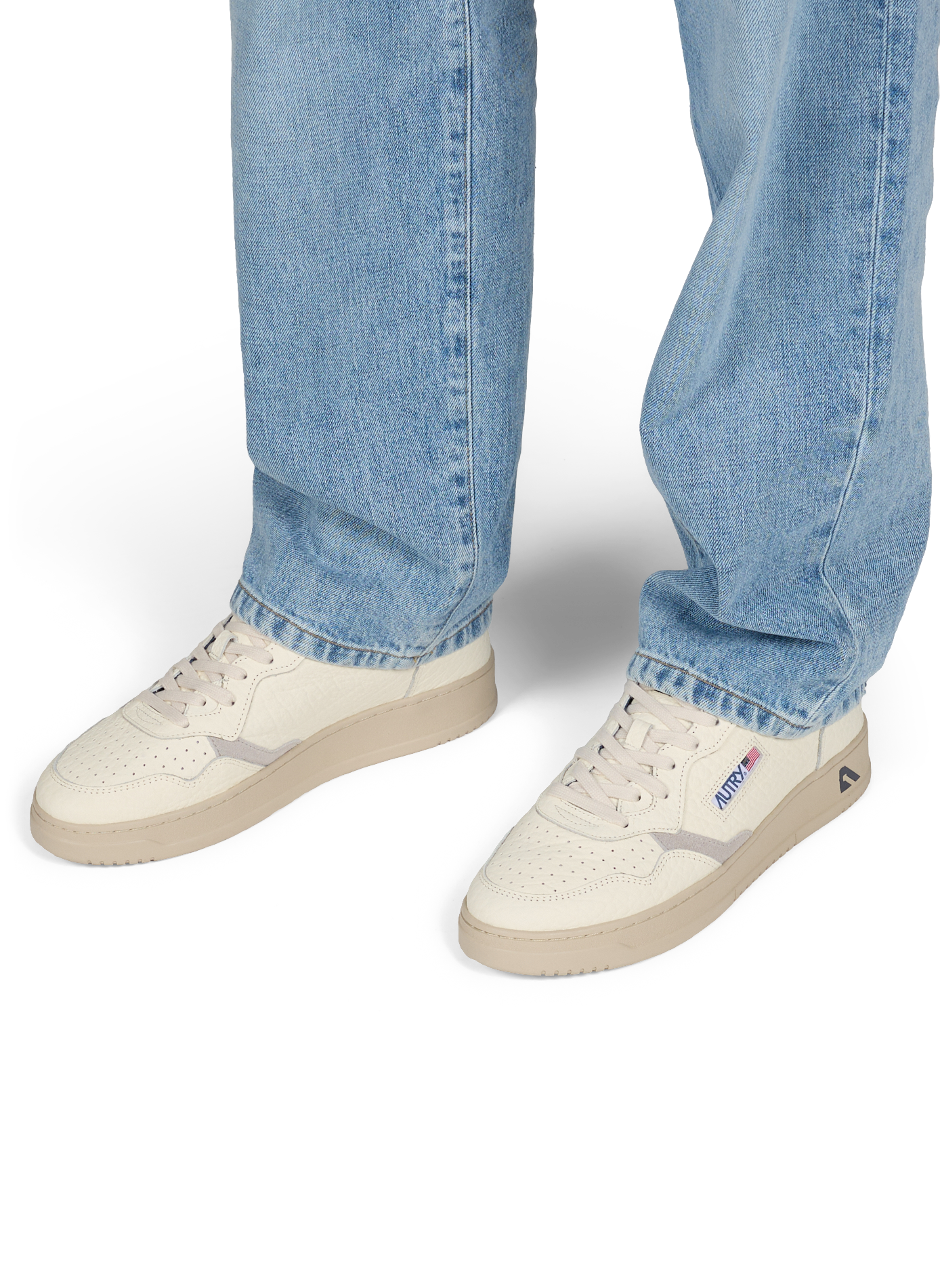 Baskets compensés en cuir AUTRY Blanc