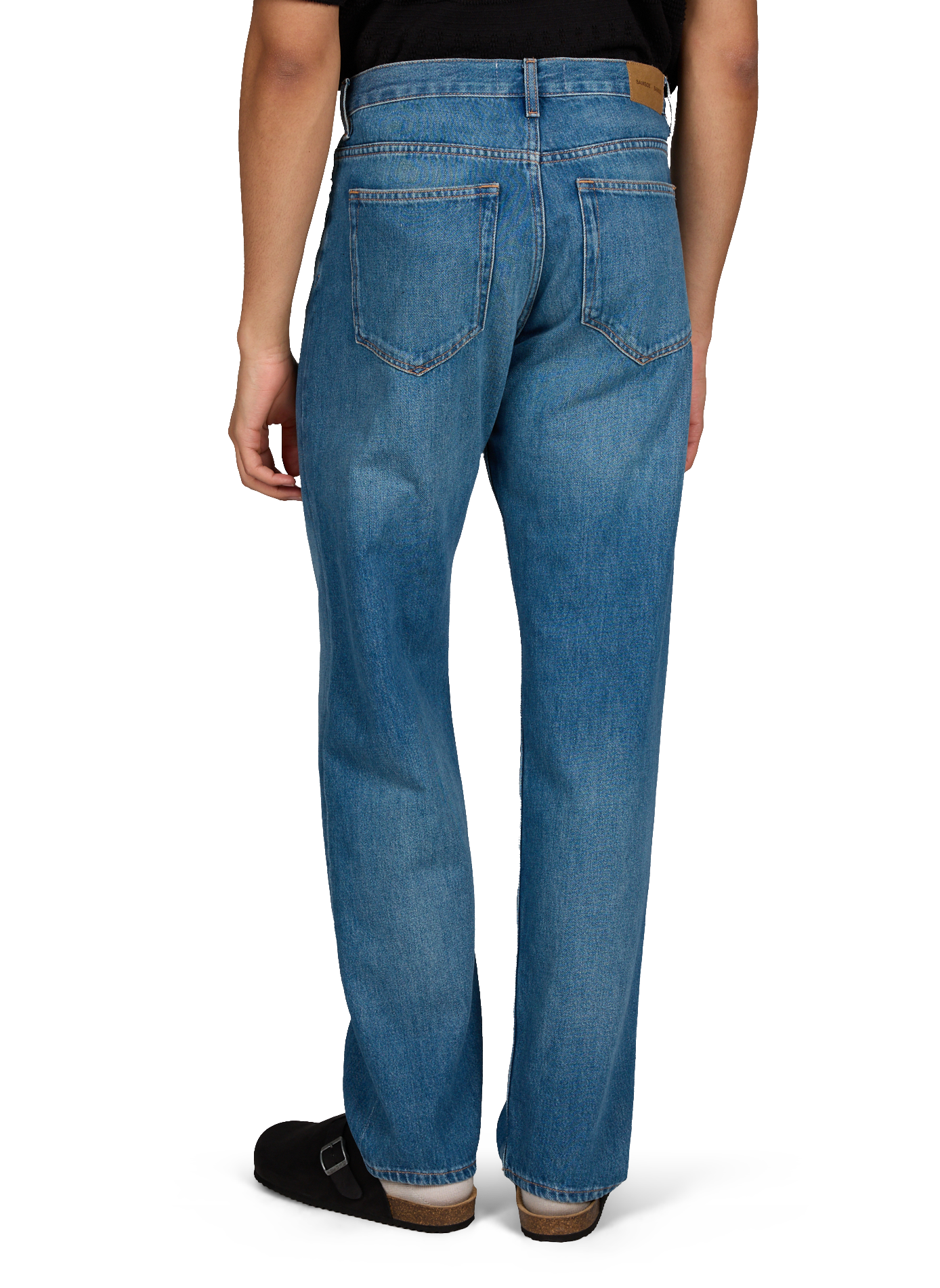 Jean droit taille haute uni SAMSOE SAMSOE Bleu