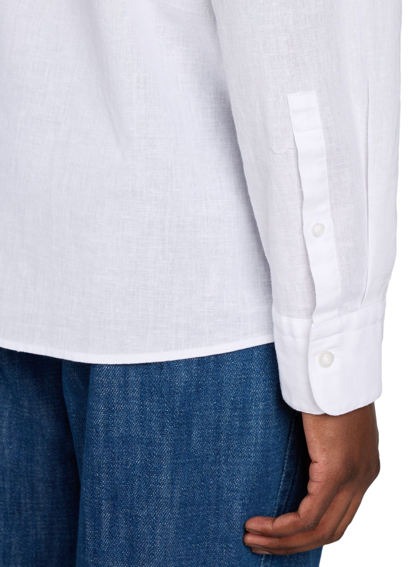 Straight shirt in cotton and linen STRELLSON White