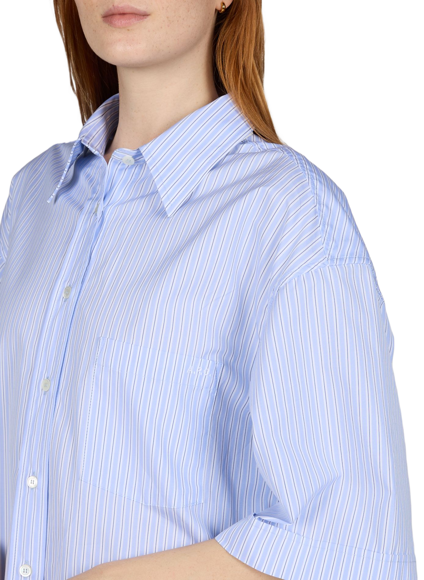 Chiara Striped Cotton Shirt Dress A.P.C. Blue