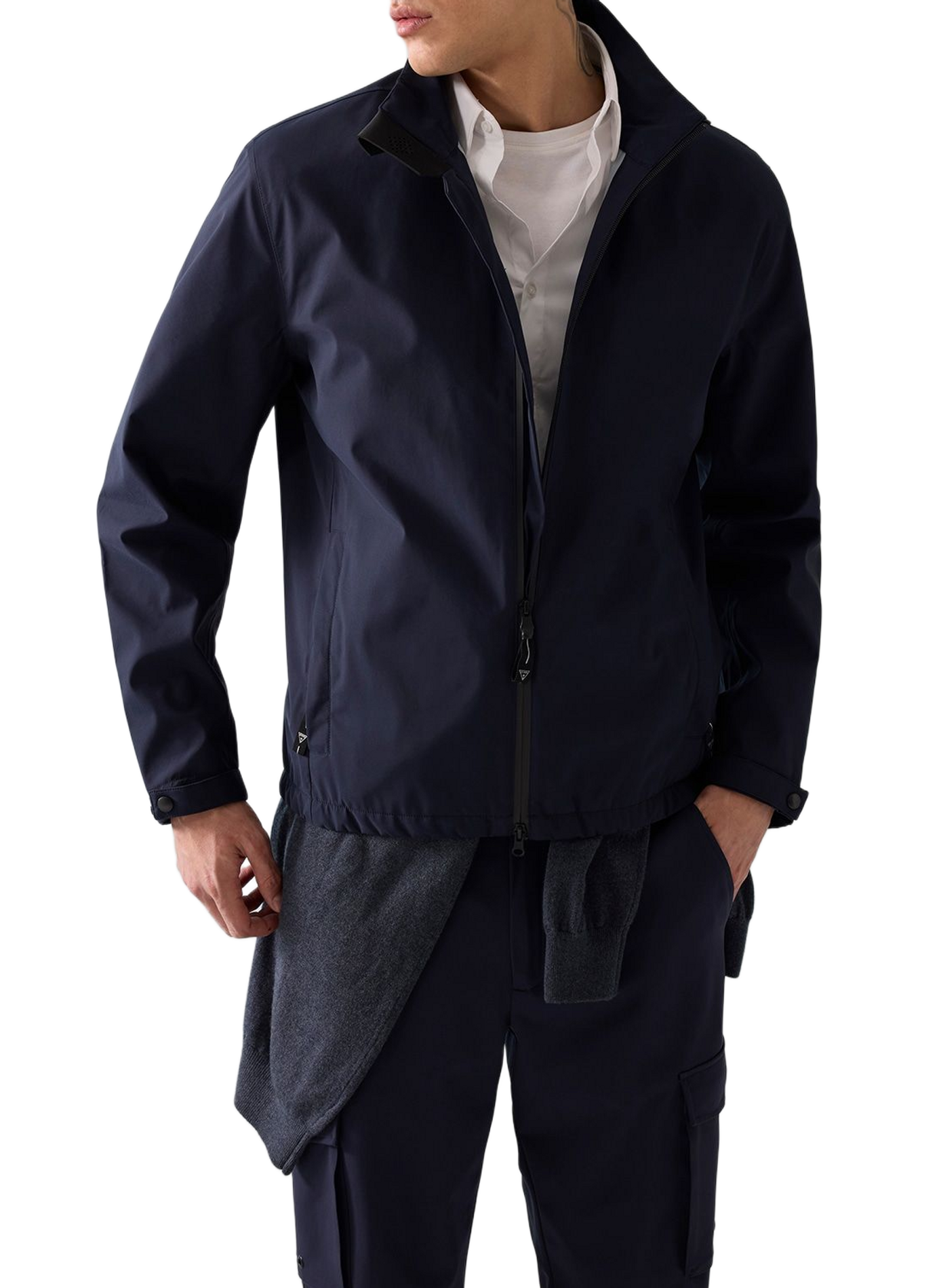 Windbreaker jacket with high collar GUESS Blue