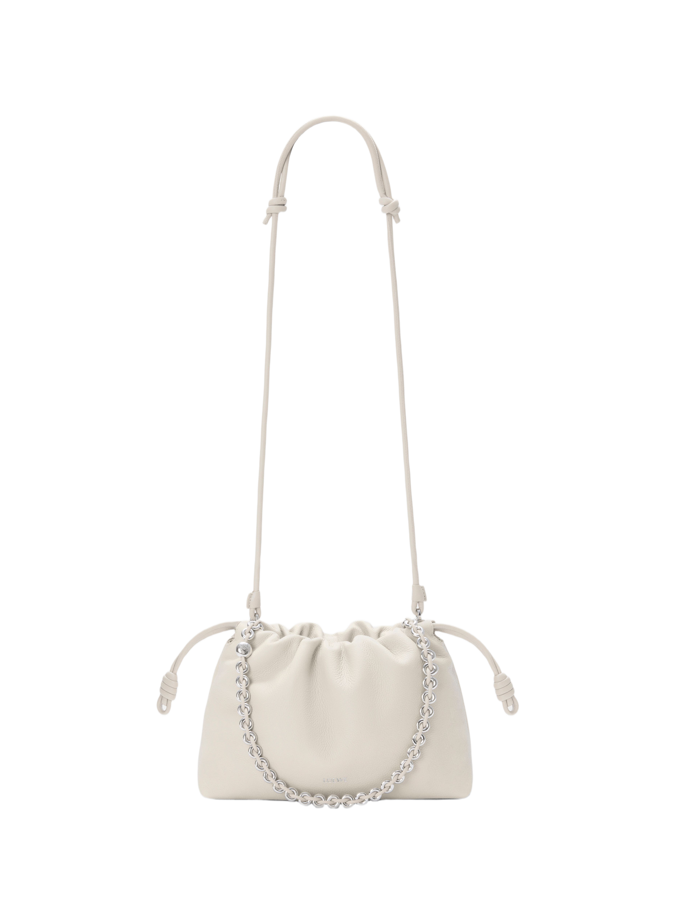 Borsa Flamenco media in pelle di vitello granaato. LOEWE Bianco
