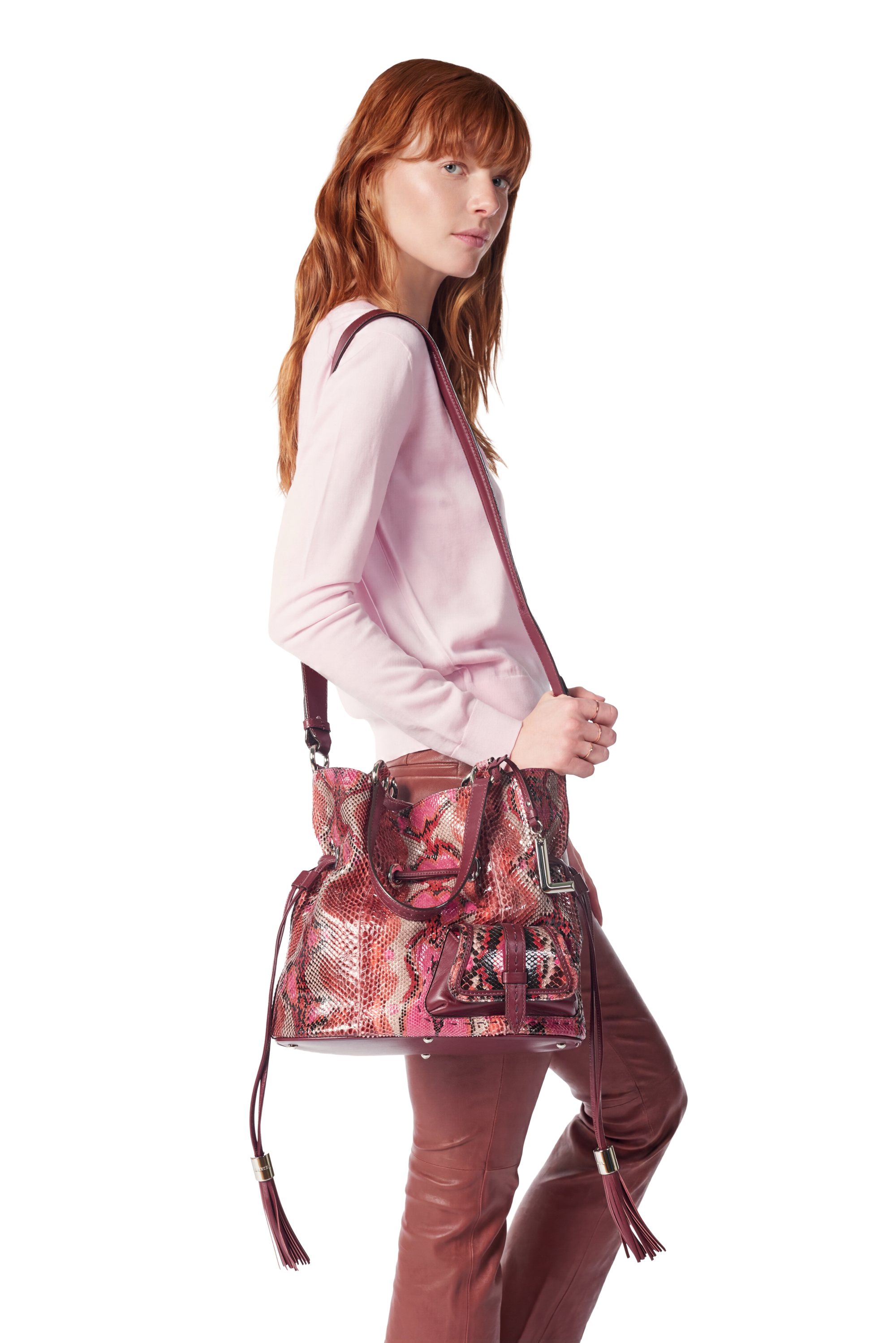 Emmertas Premier Flirt capsule 150 jaar in python en runderleer LANCEL Rood