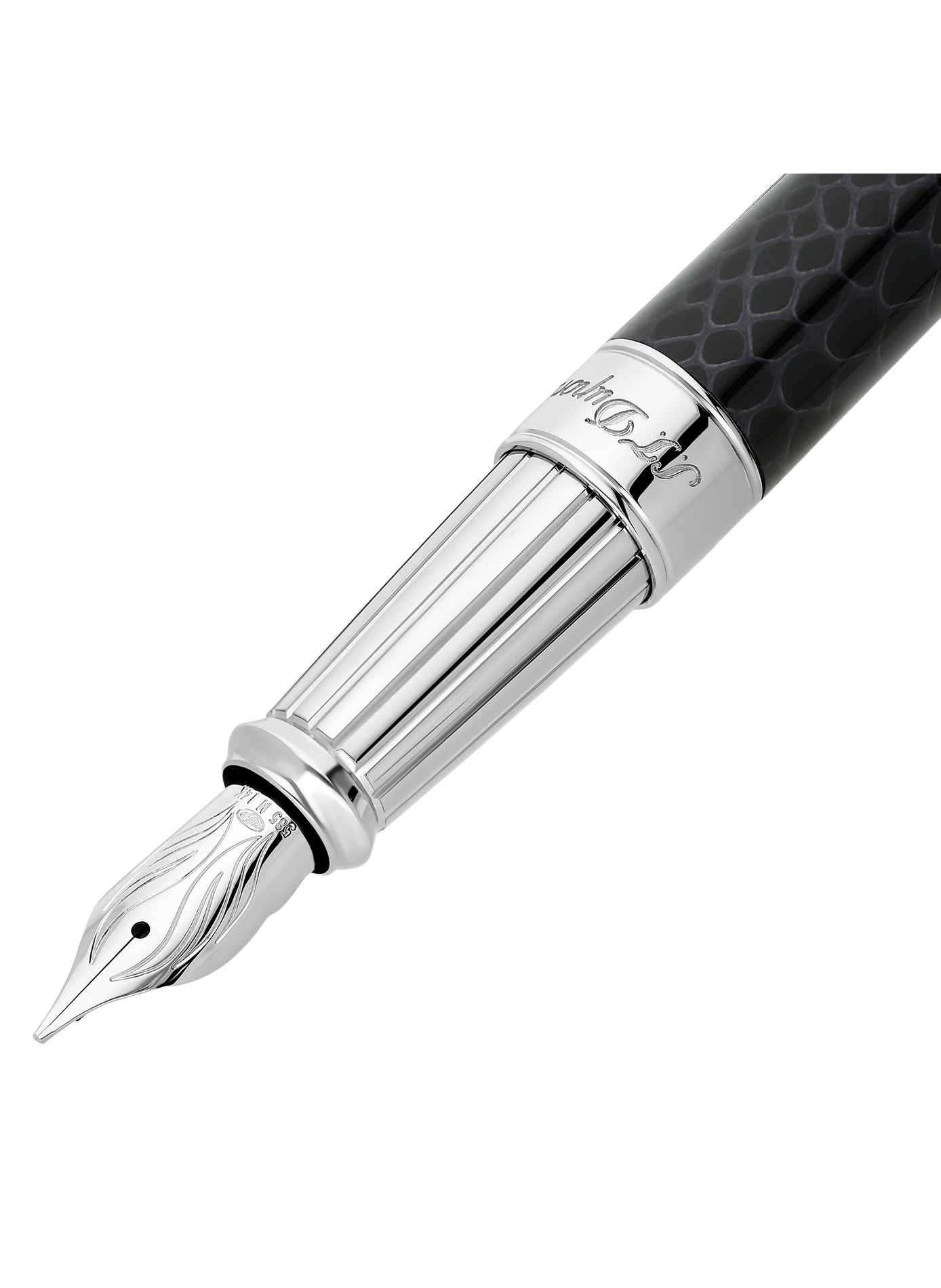 Large Snake Line D Eternity Fountain Pen S.T. DUPONT Black